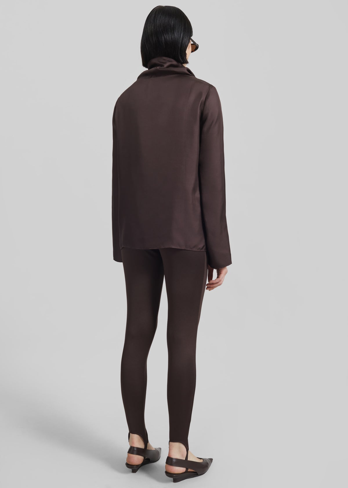 Loulou de Saison Cyna Silk Top - Brown - 5