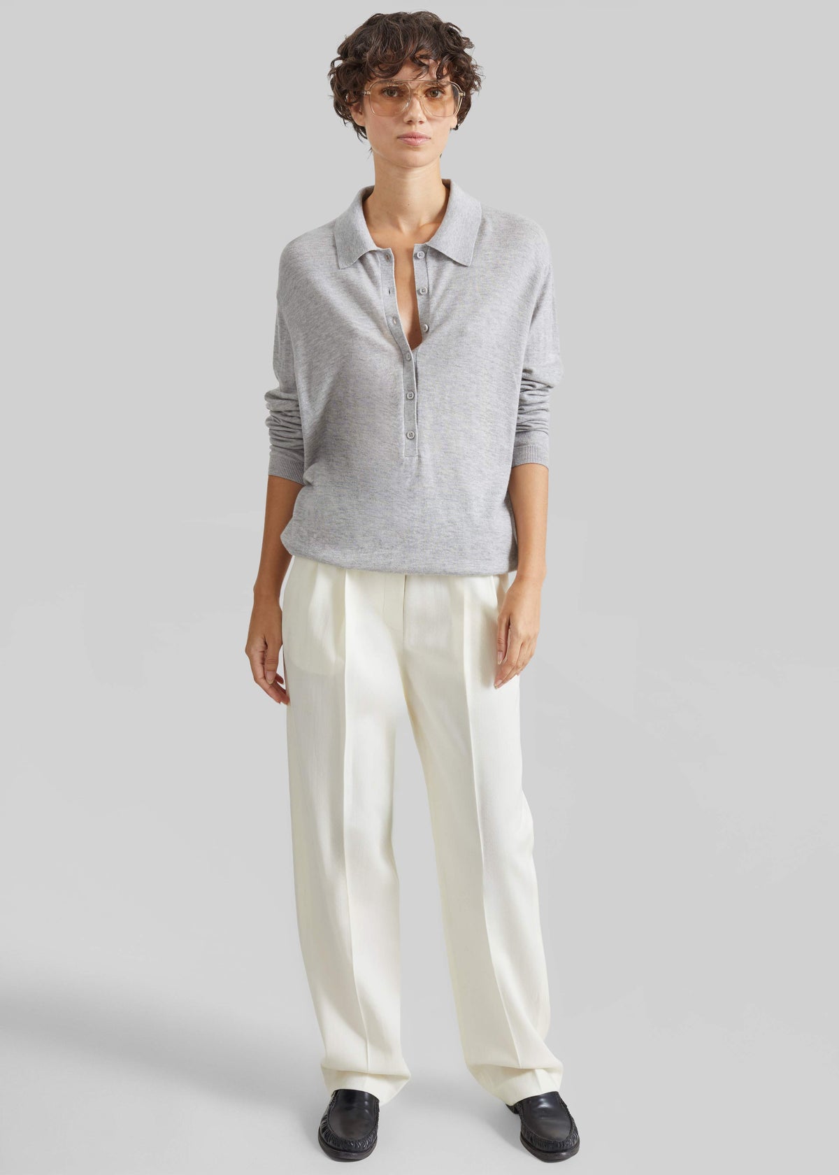 Shop the look image for Loulou de Saison Dan Elastic Waistband Trousers - White