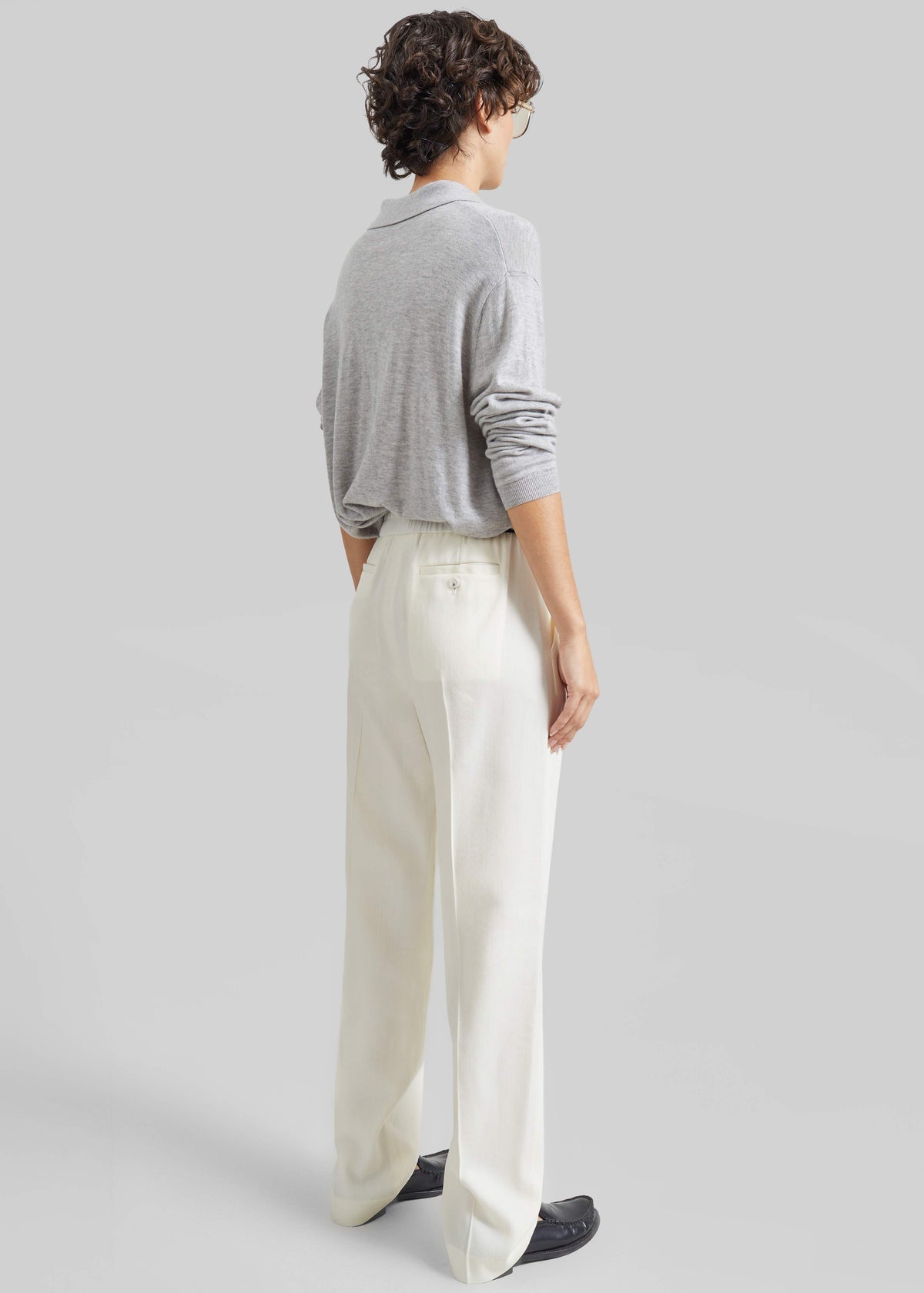 Loulou de Saison Dan Elastic Waistband Trousers - White