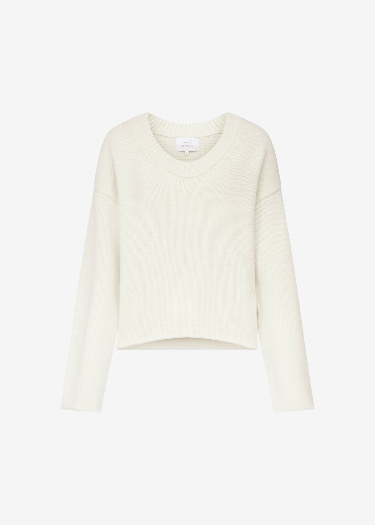Loulou de Saison Derry Lds U-Neck Sweater - Ivory - 6