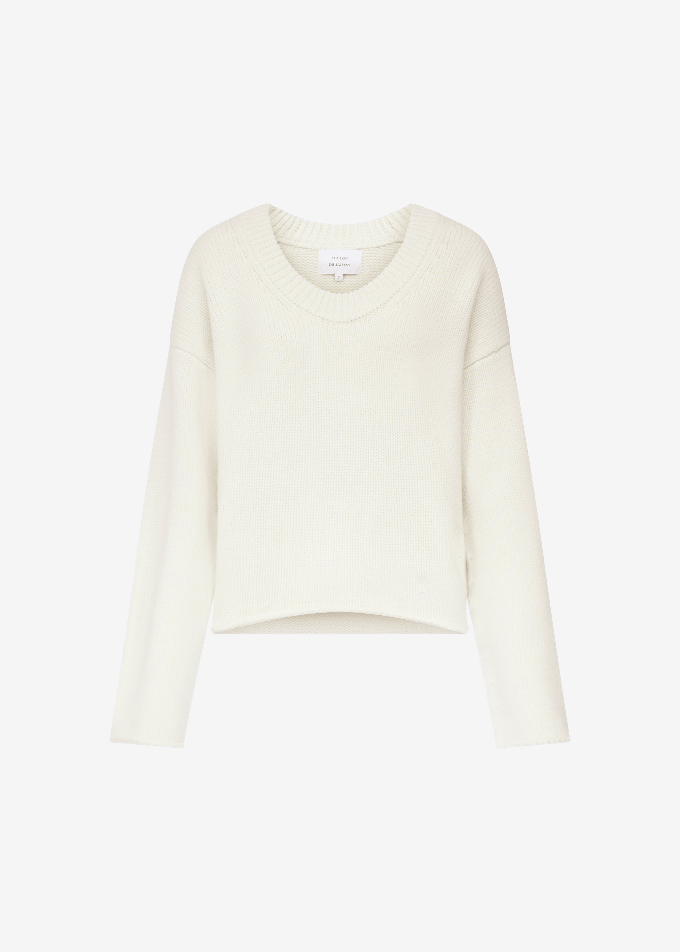 Loulou de Saison Derry Lds U-Neck Sweater - Ivory - 6
