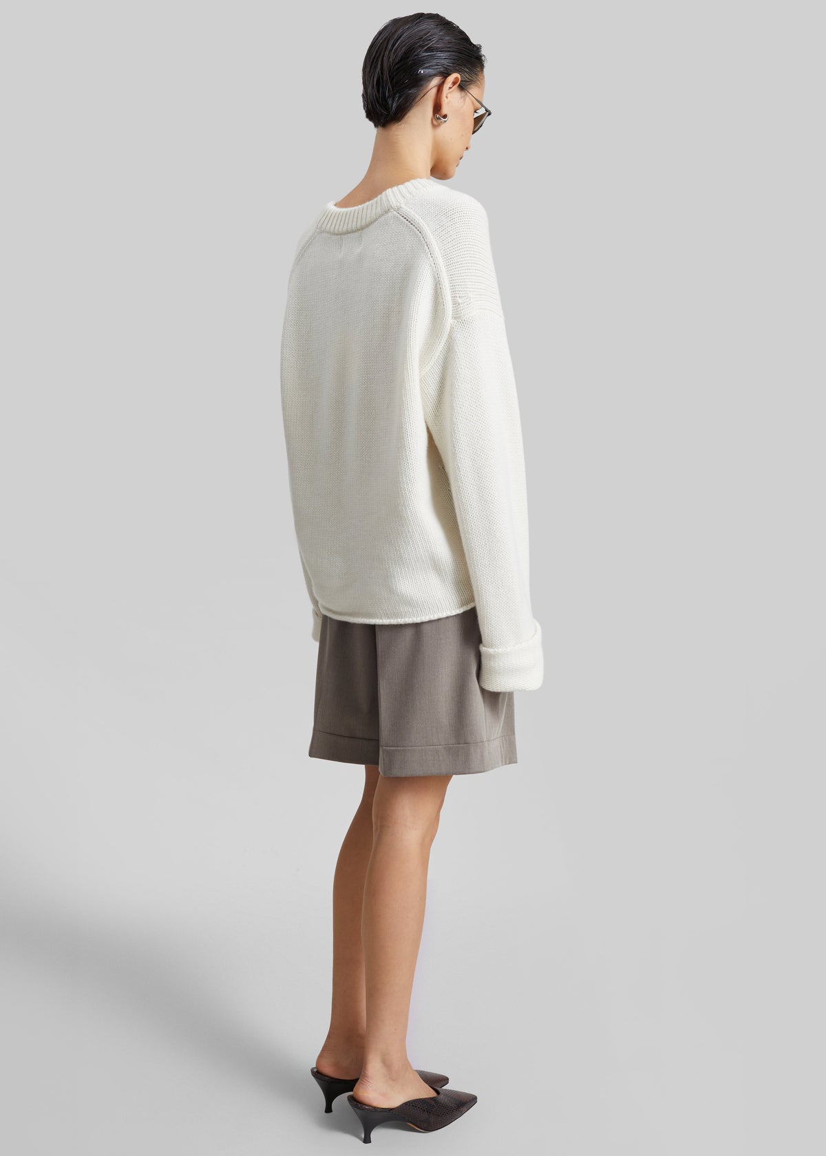 Loulou de Saison Derry Lds U-Neck Sweater - Ivory - 5