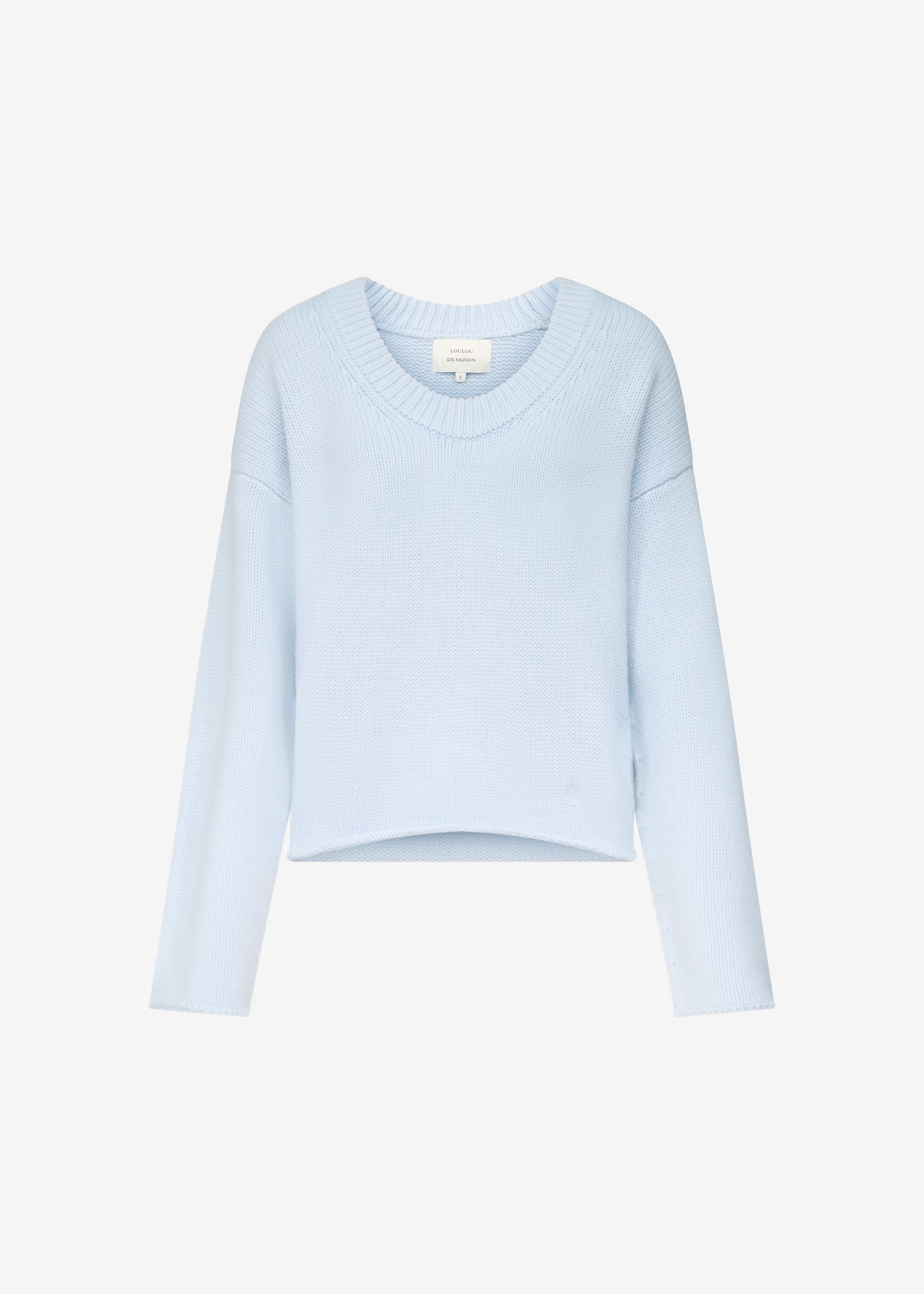 Loulou de Saison Derry Lds U-Neck Sweater - Light Blue - 6