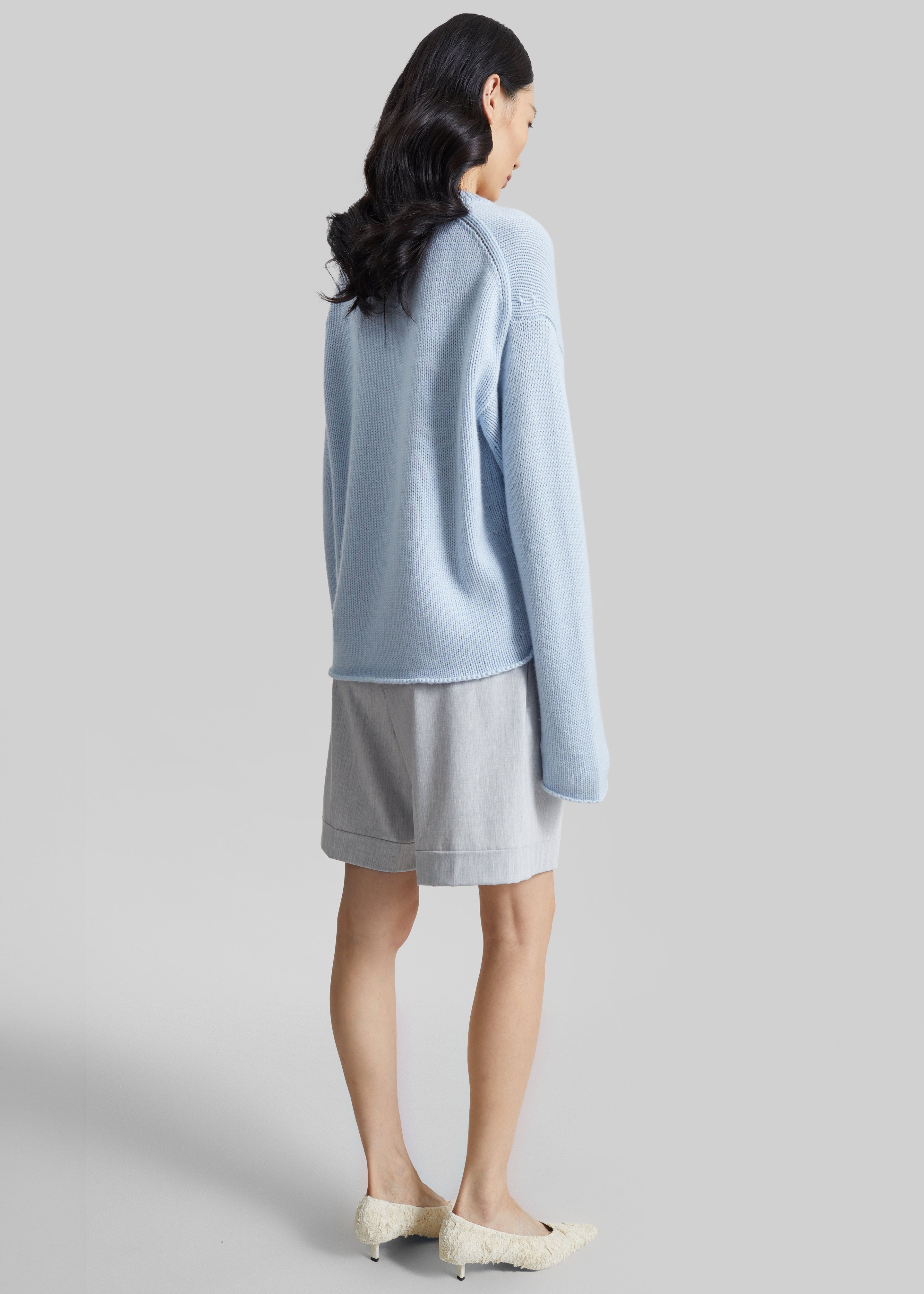 Loulou de Saison Derry Lds U-Neck Sweater - Light Blue - 5