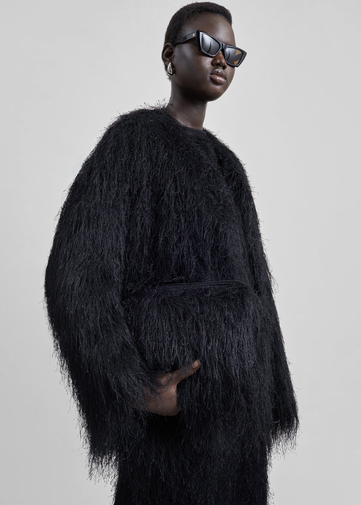 Loulou De Saison Filipo Fringed Coat - Black - 5