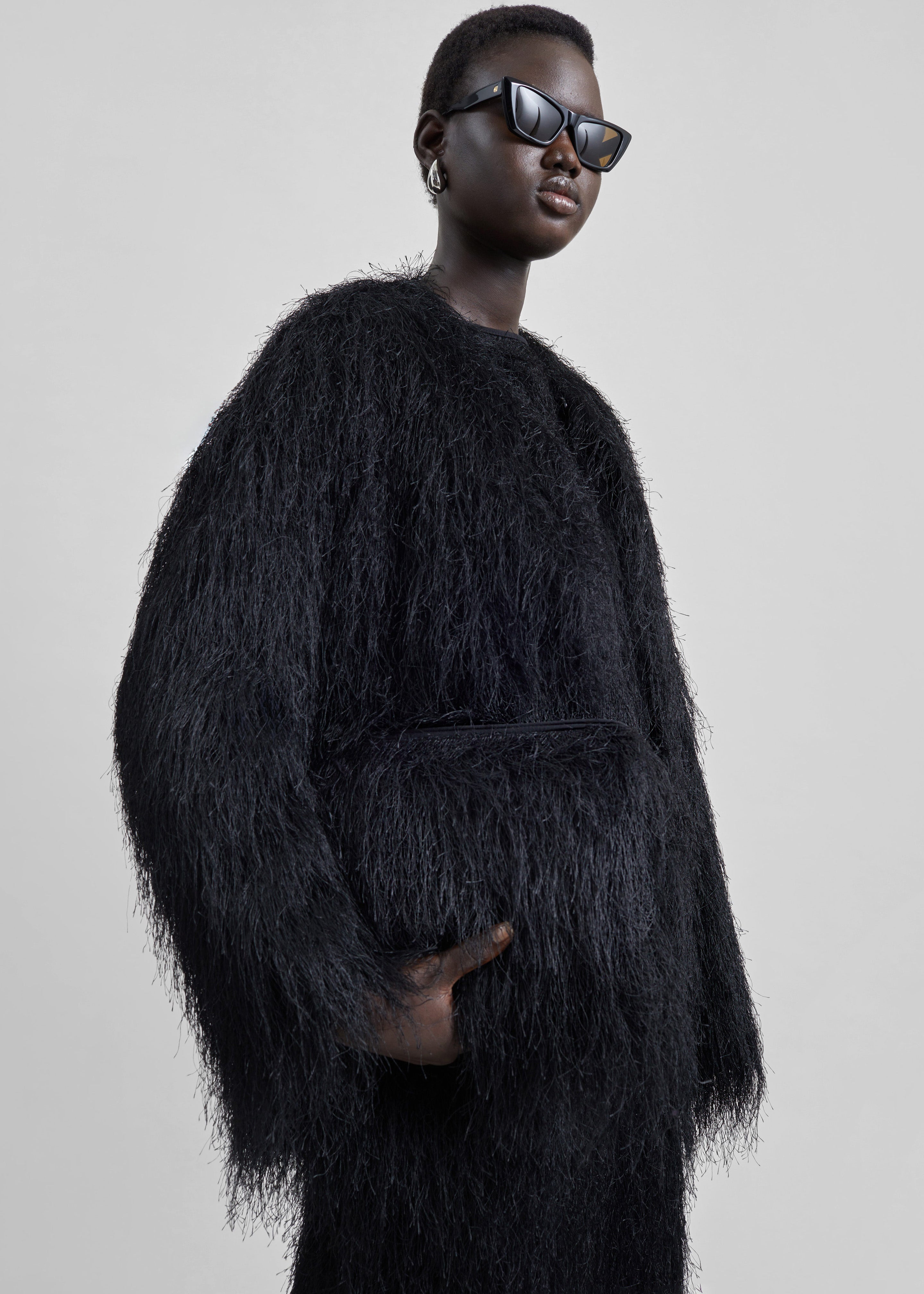 Loulou De Saison Filipo Fringed Coat - Black - 5