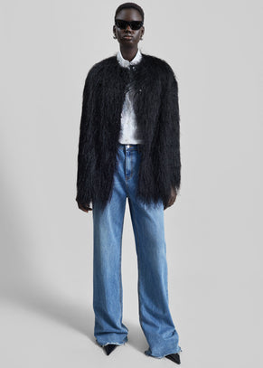 Loulou De Saison Filipo Fringed Coat - Black