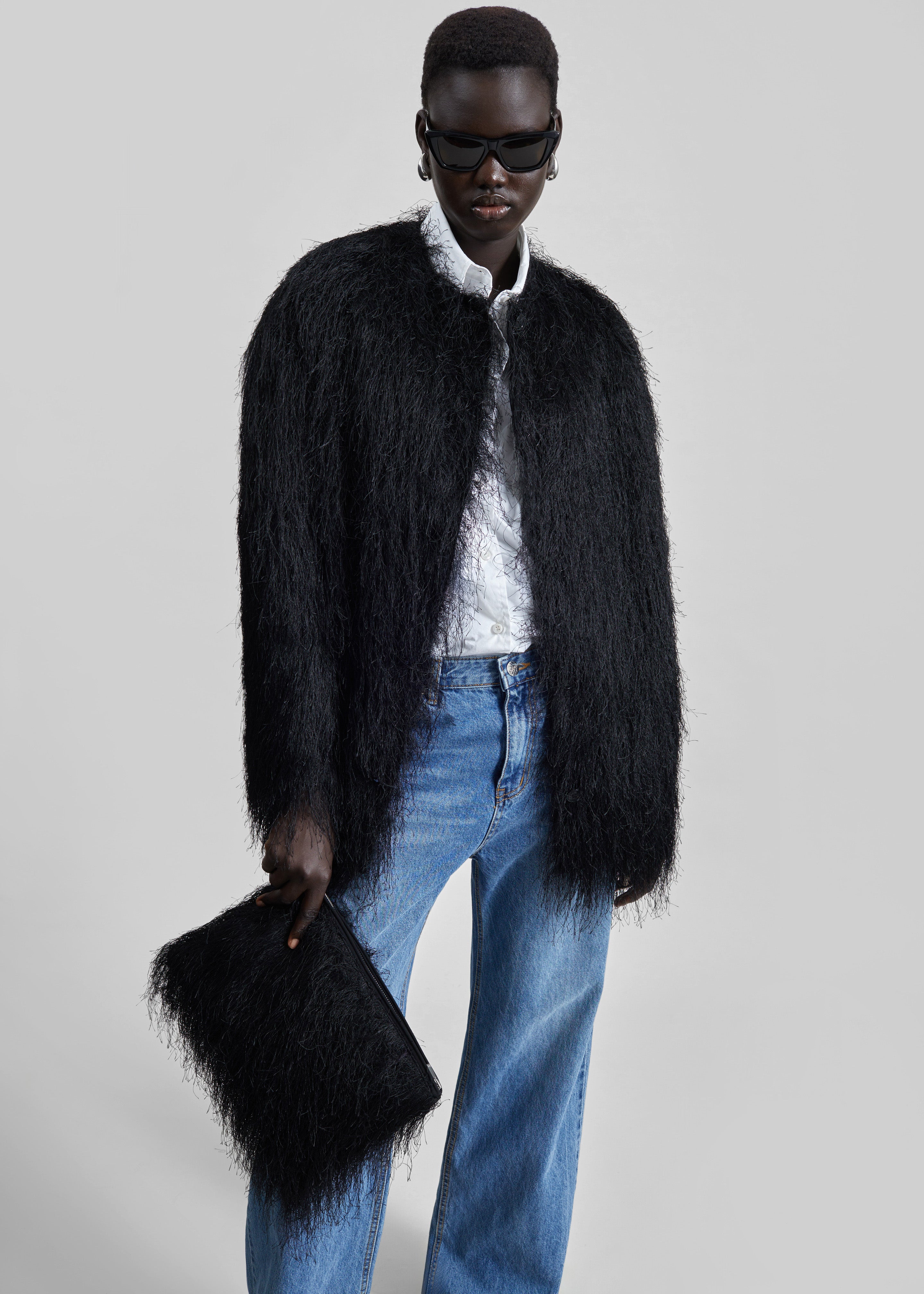 Loulou De Saison Filipo Fringed Coat - Black - 6