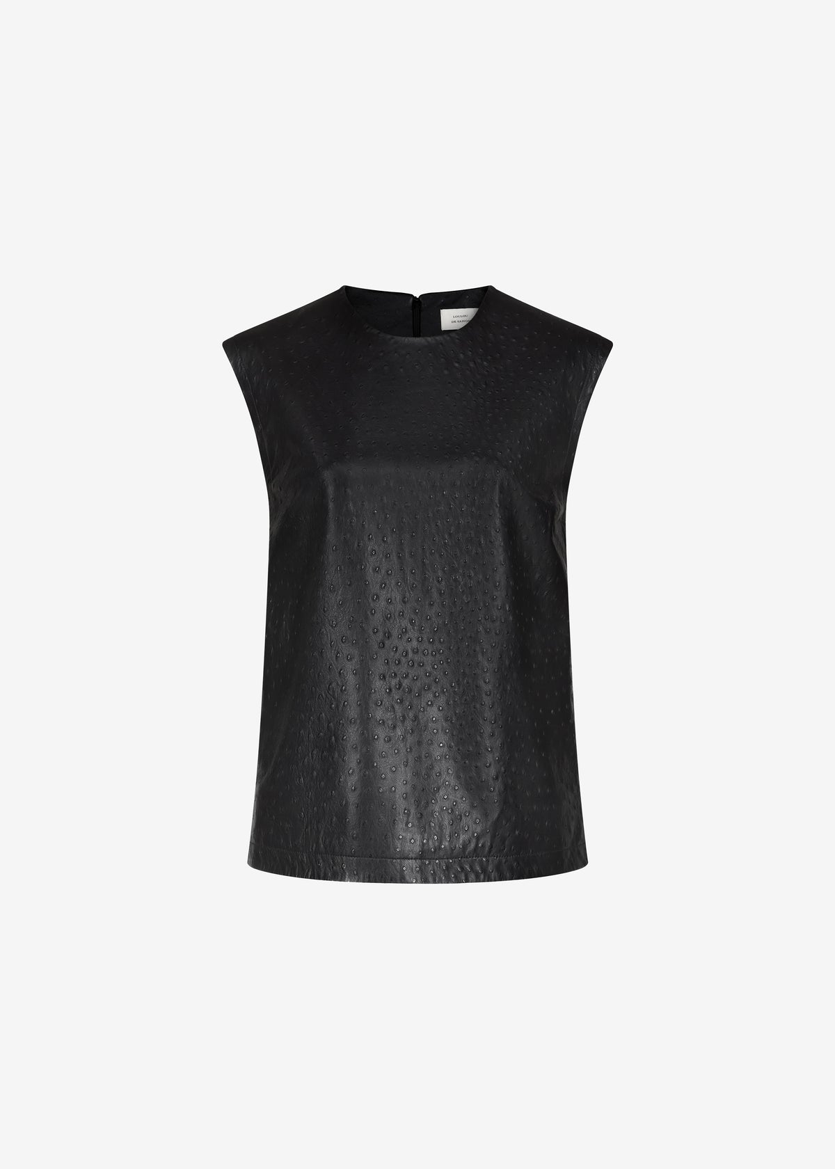 Loulou De Saison Fiza Ostrich-Effect Leather Top - Black - 6