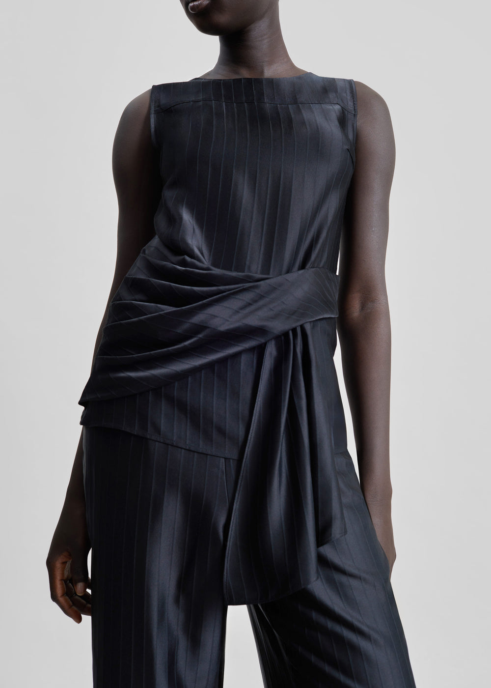 Loulou De Saison Fonda Draped Top - Black - 1