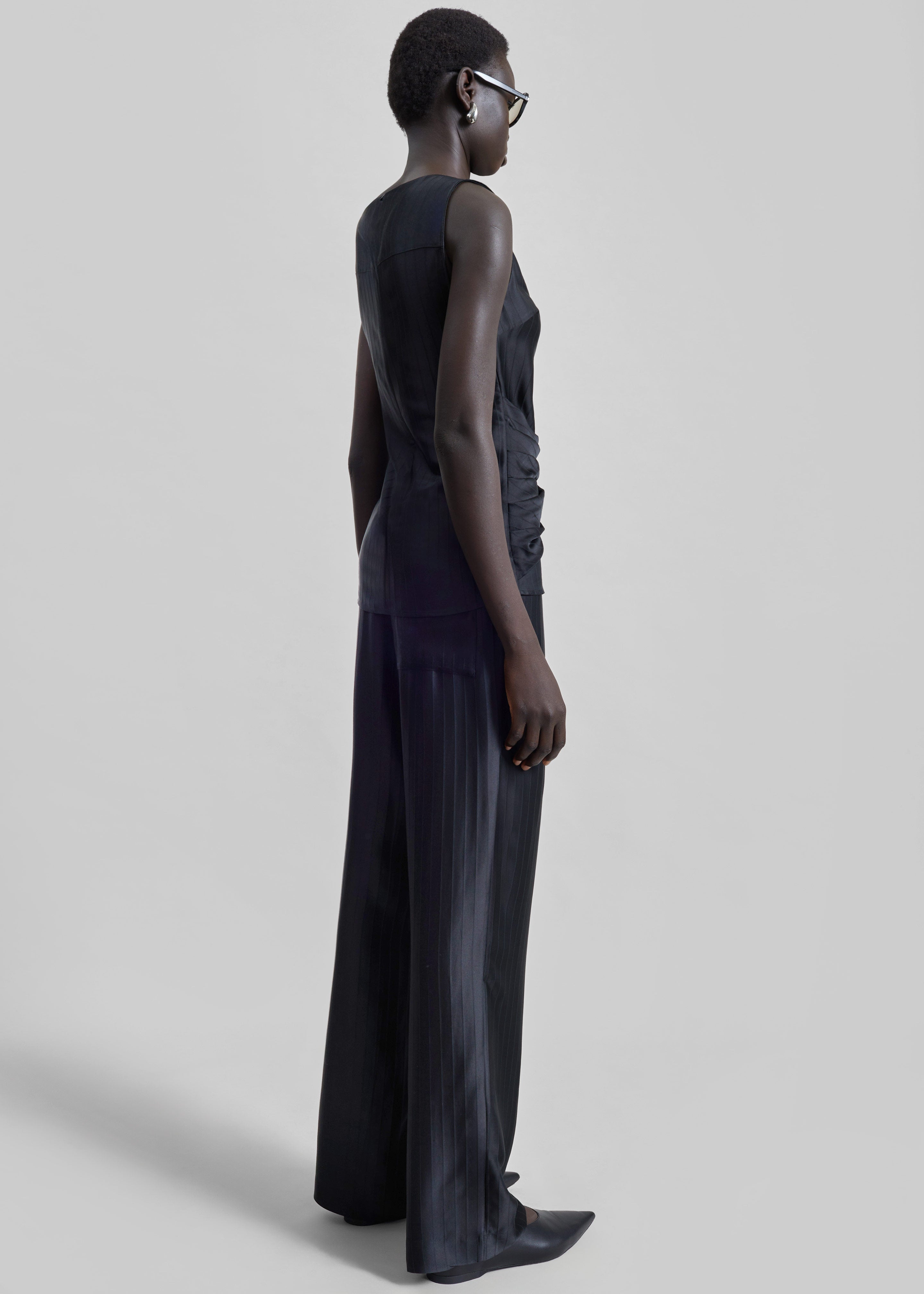 Loulou De Saison Fonda Draped Top - Black - 6