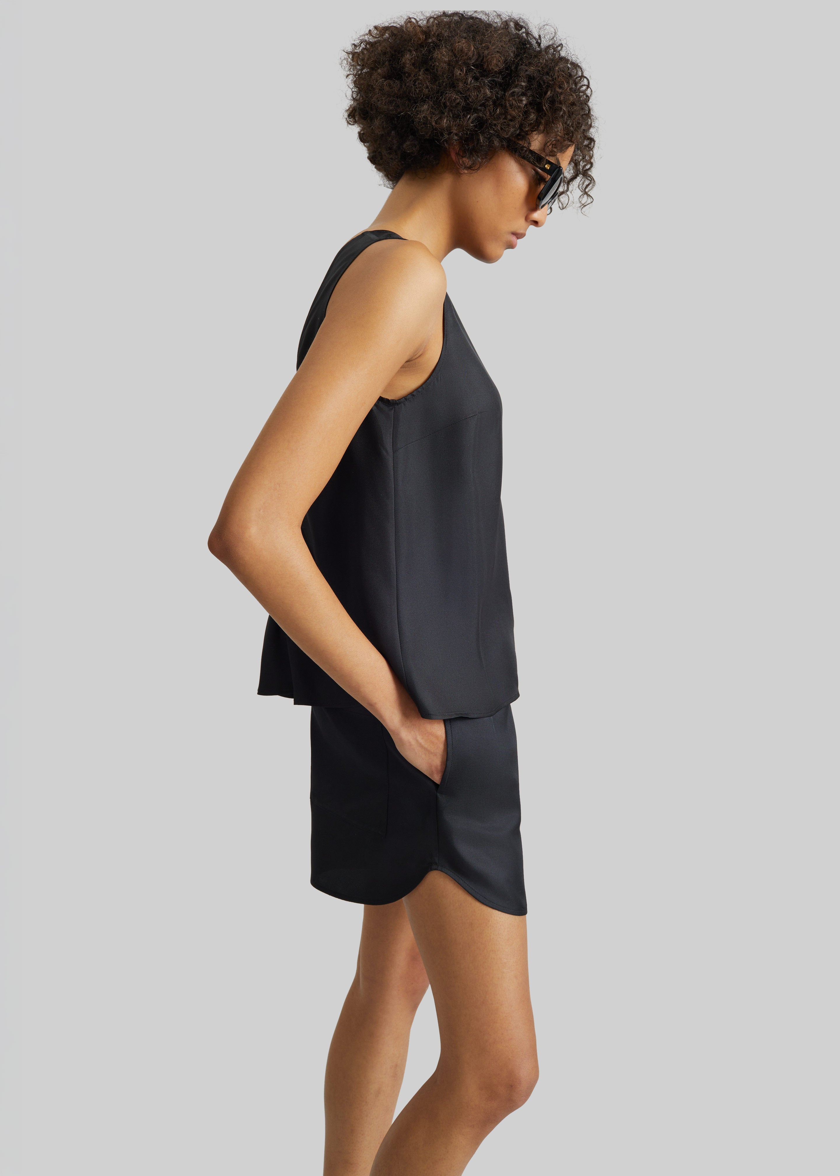 Loulou de Saison Gema Sleeveless Silk Top - Black - 5