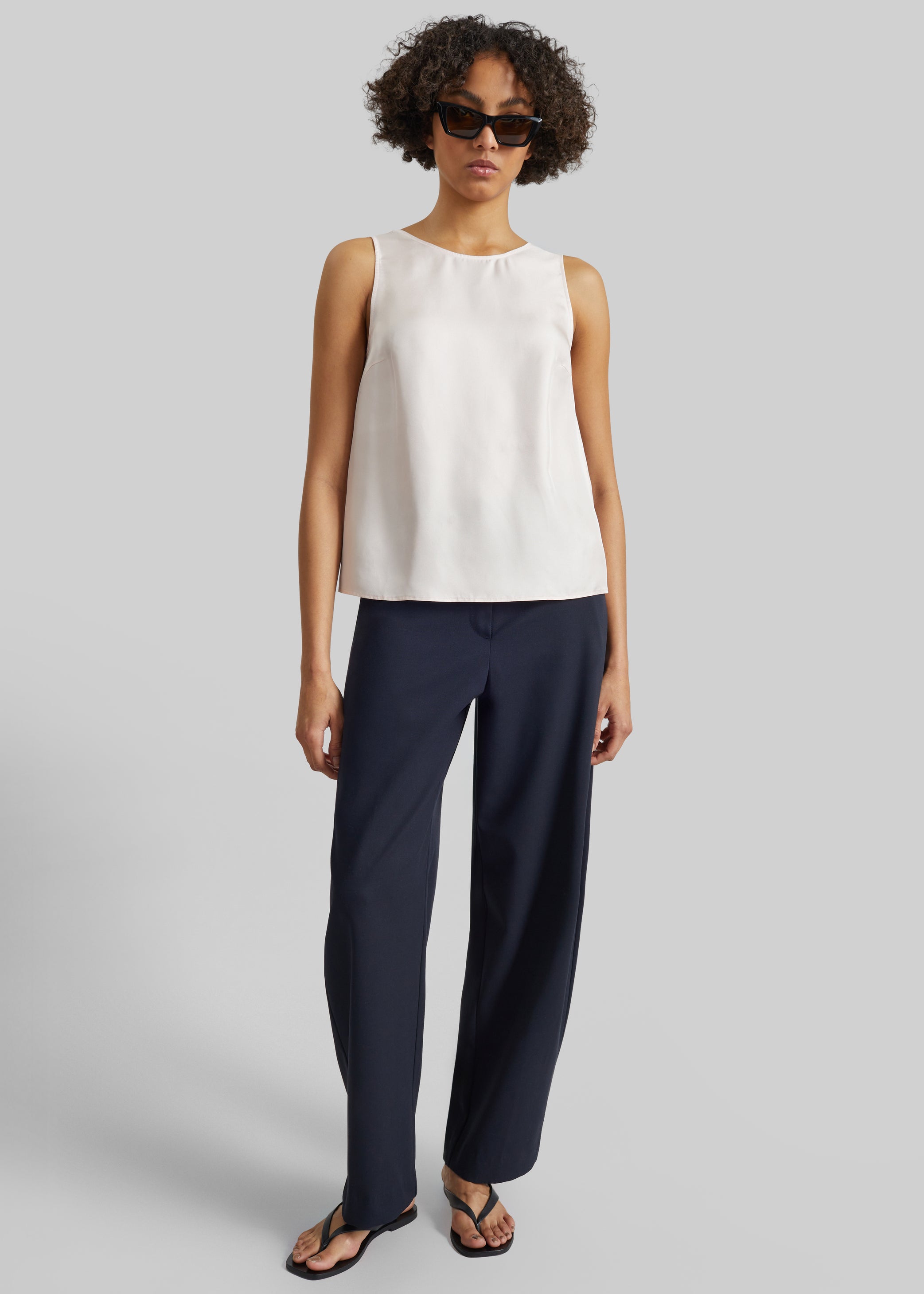 Shop the look image for Loulou de Saison Gema Sleeveless Silk Top - Light Pink