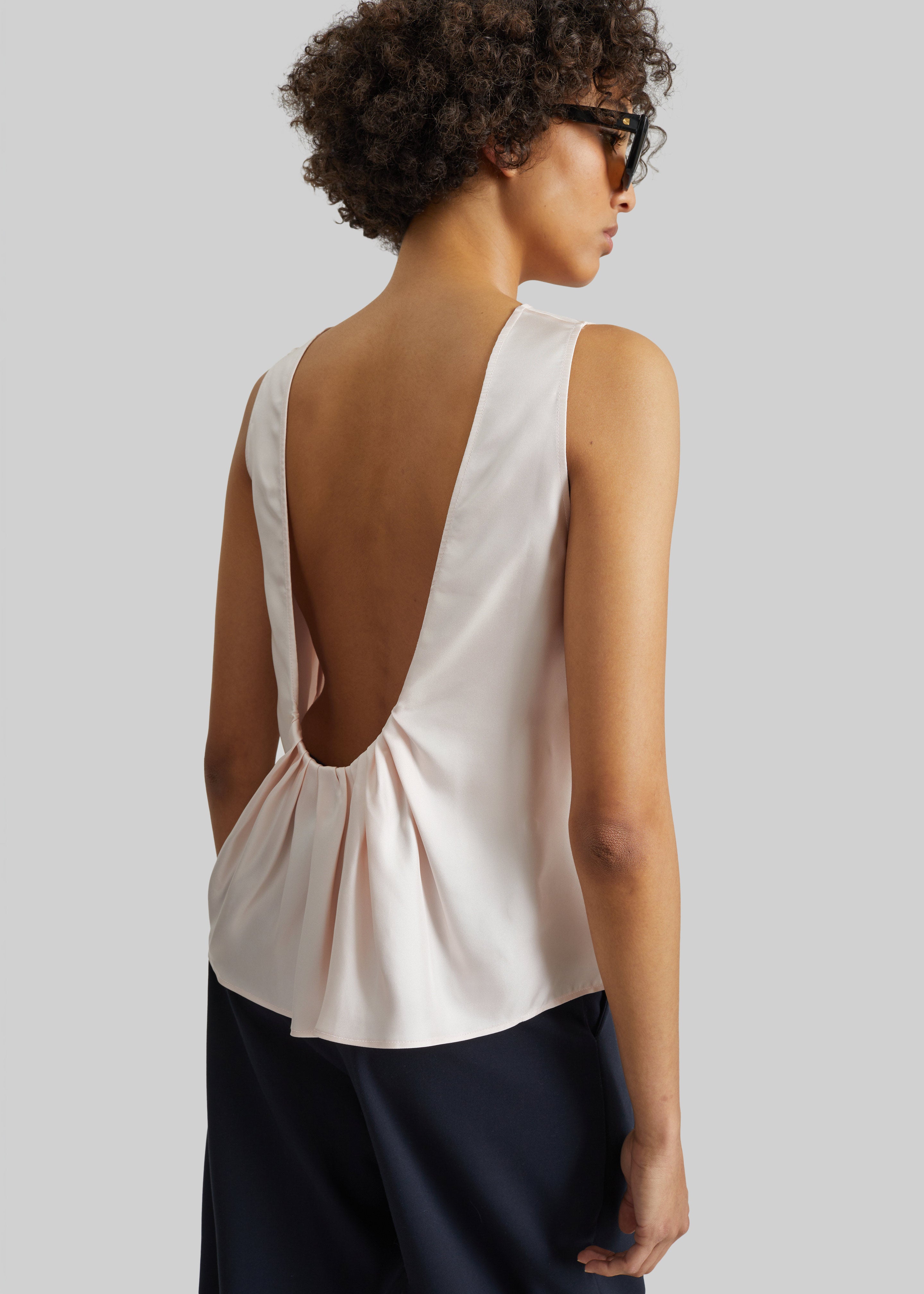 Loulou de Saison Gema Sleeveless Silk Top - Light Pink - 2