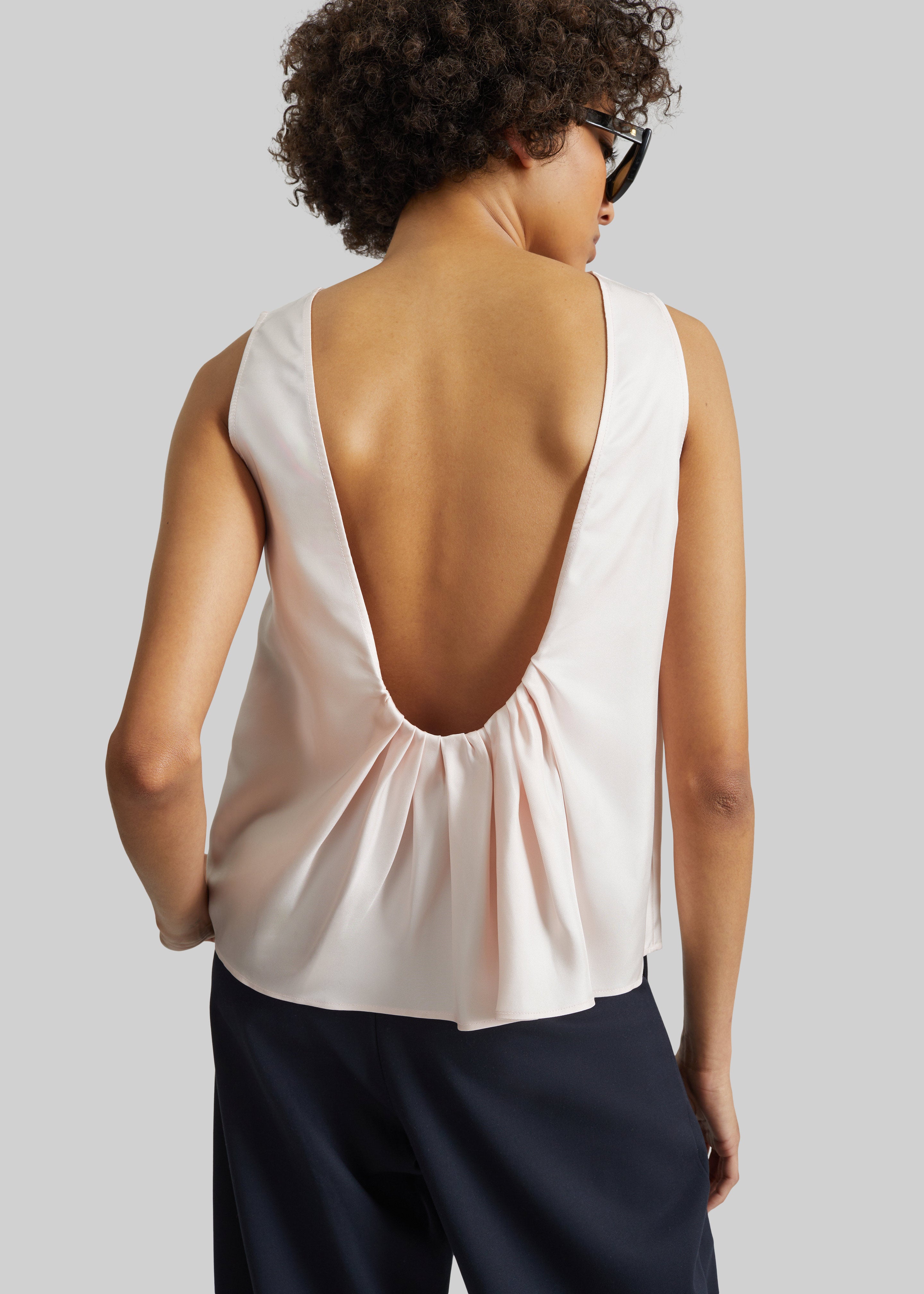 Loulou de Saison Gema Sleeveless Silk Top - Light Pink - 4