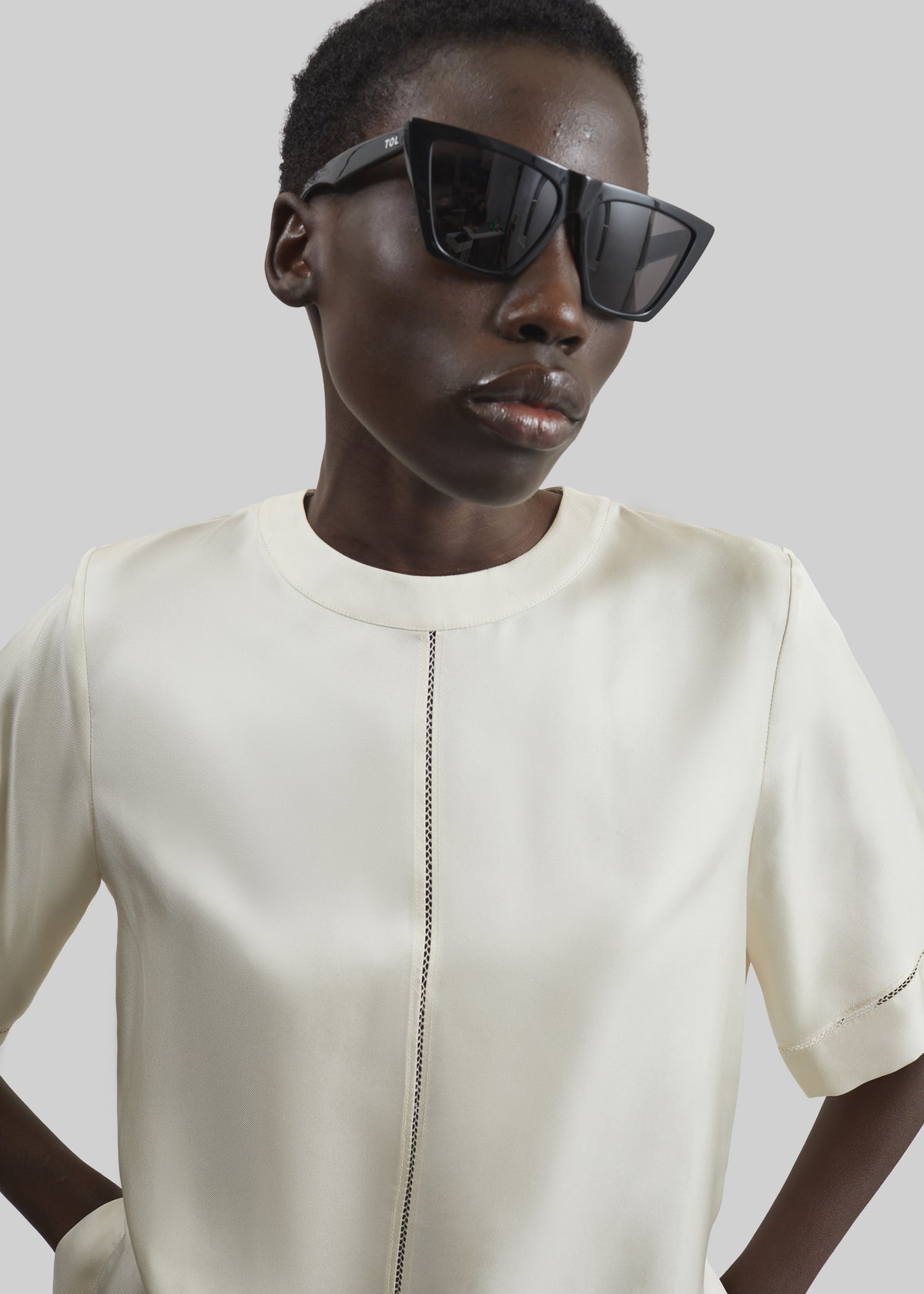 Loulou de Saison Havana Silk Twill Top - Ivory - 3