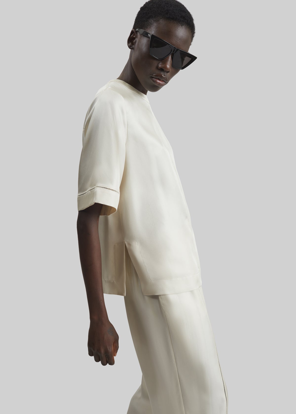 Loulou de Saison Havana Silk Twill Top - Ivory - 4