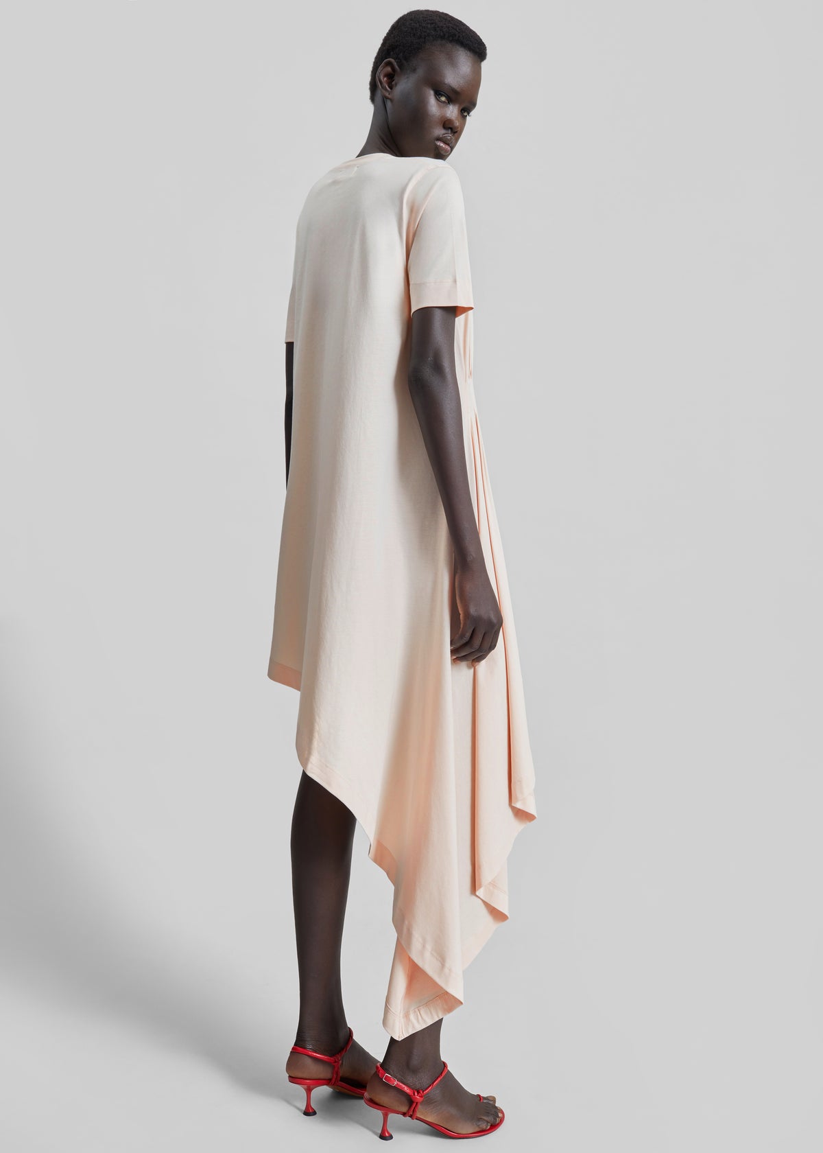 Loulou de Saison Igari Asymmetric T-Shirt Dress - Cream Rose The Frankie Shop Loulou de Saison Igari Asymmetric T-Shirt Dress - Cream Rose The Frankie Shop