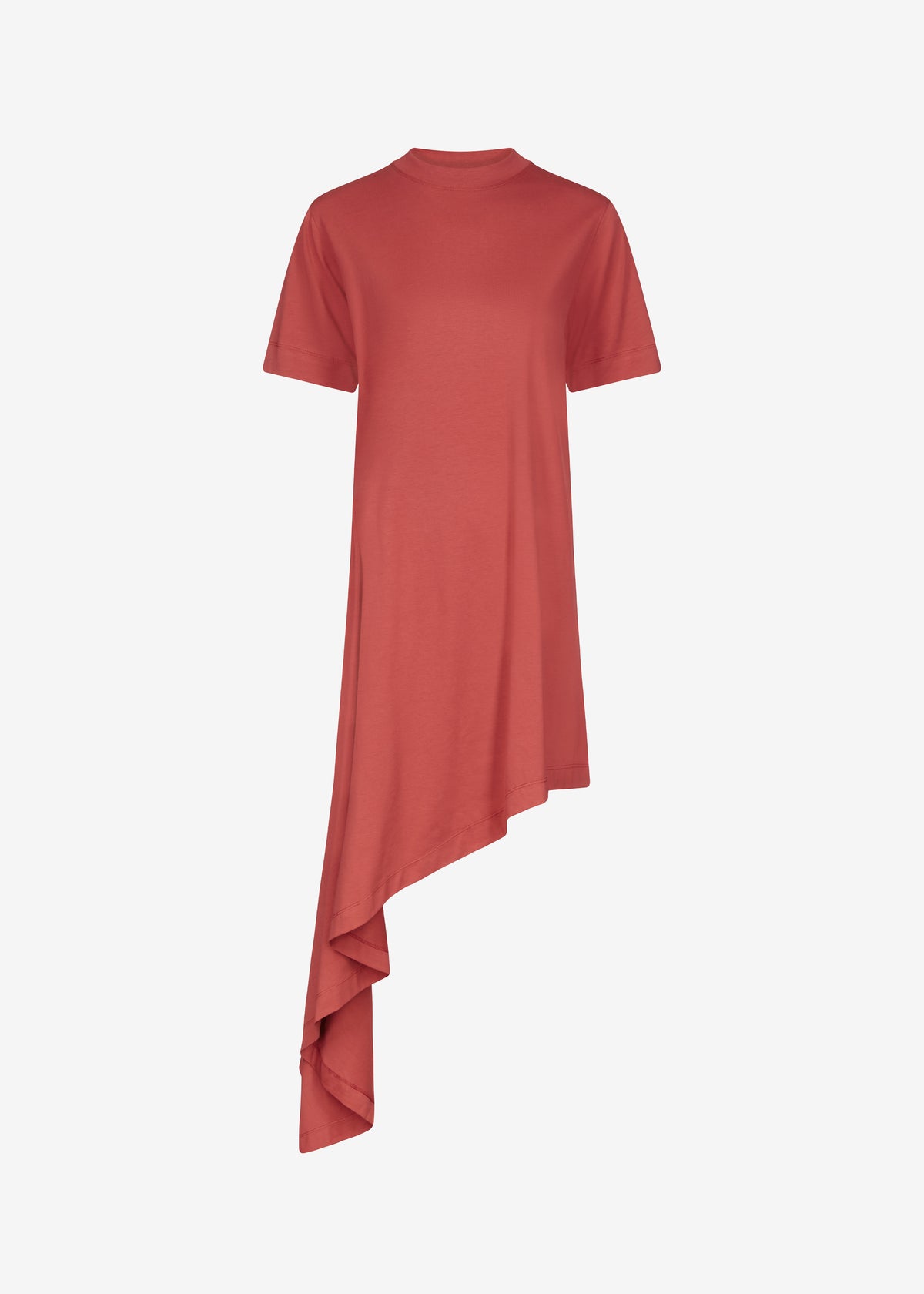 Loulou De Saison Igari Asymmetric T-Shirt Dress - Red - 6