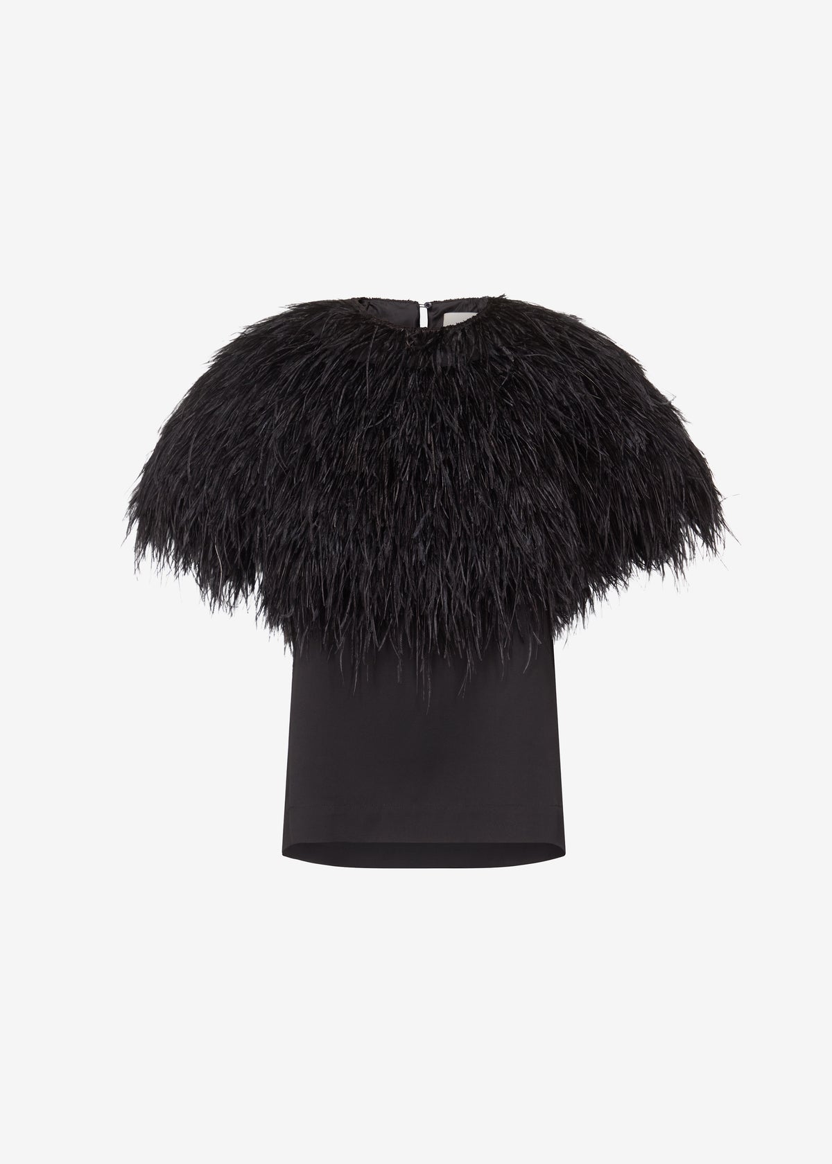 Loulou de Saison Iona Ostrich Feathers Top - Black