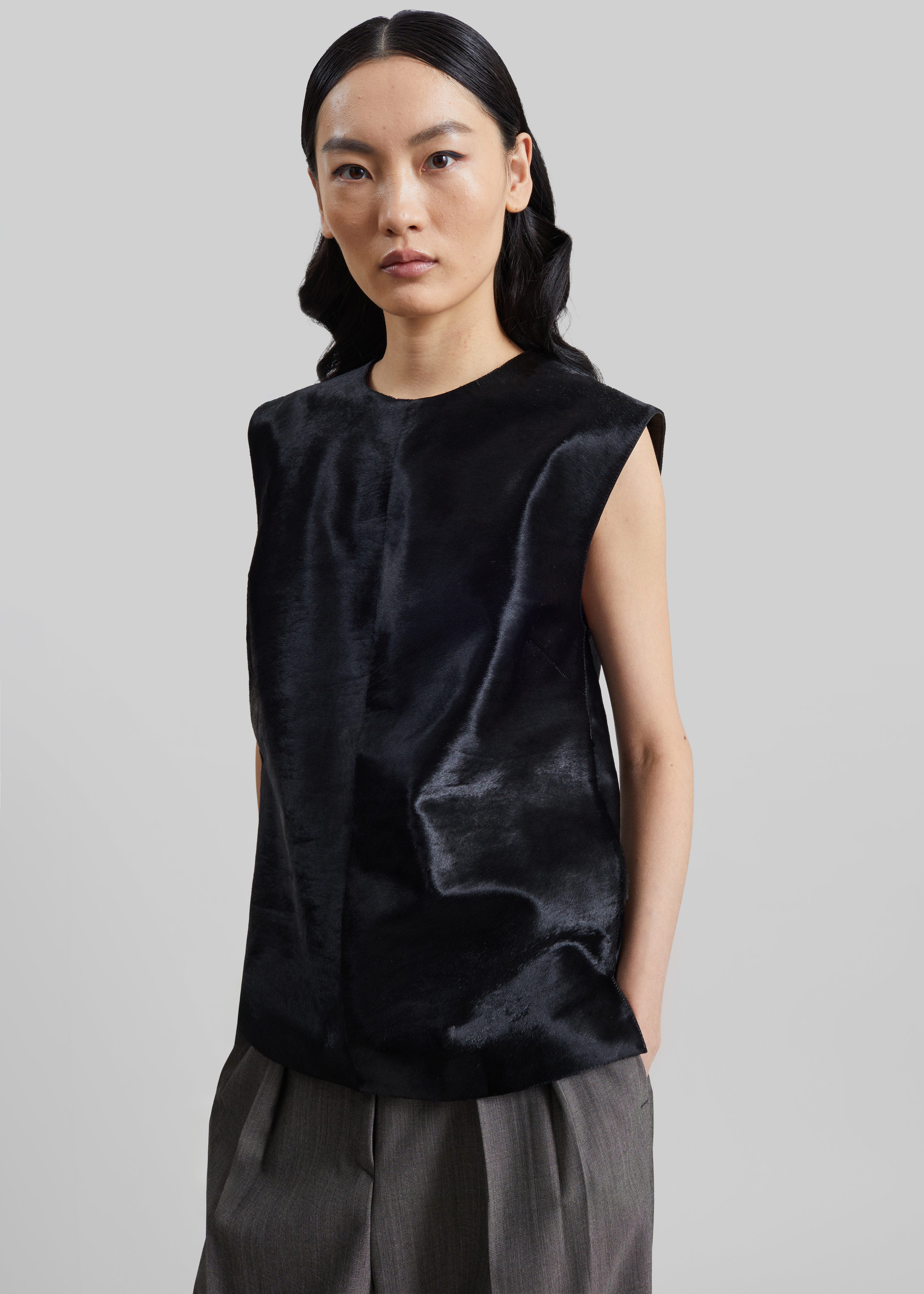 Loulou de Saison Juni Sleeveless Straight Top - Black - 4
