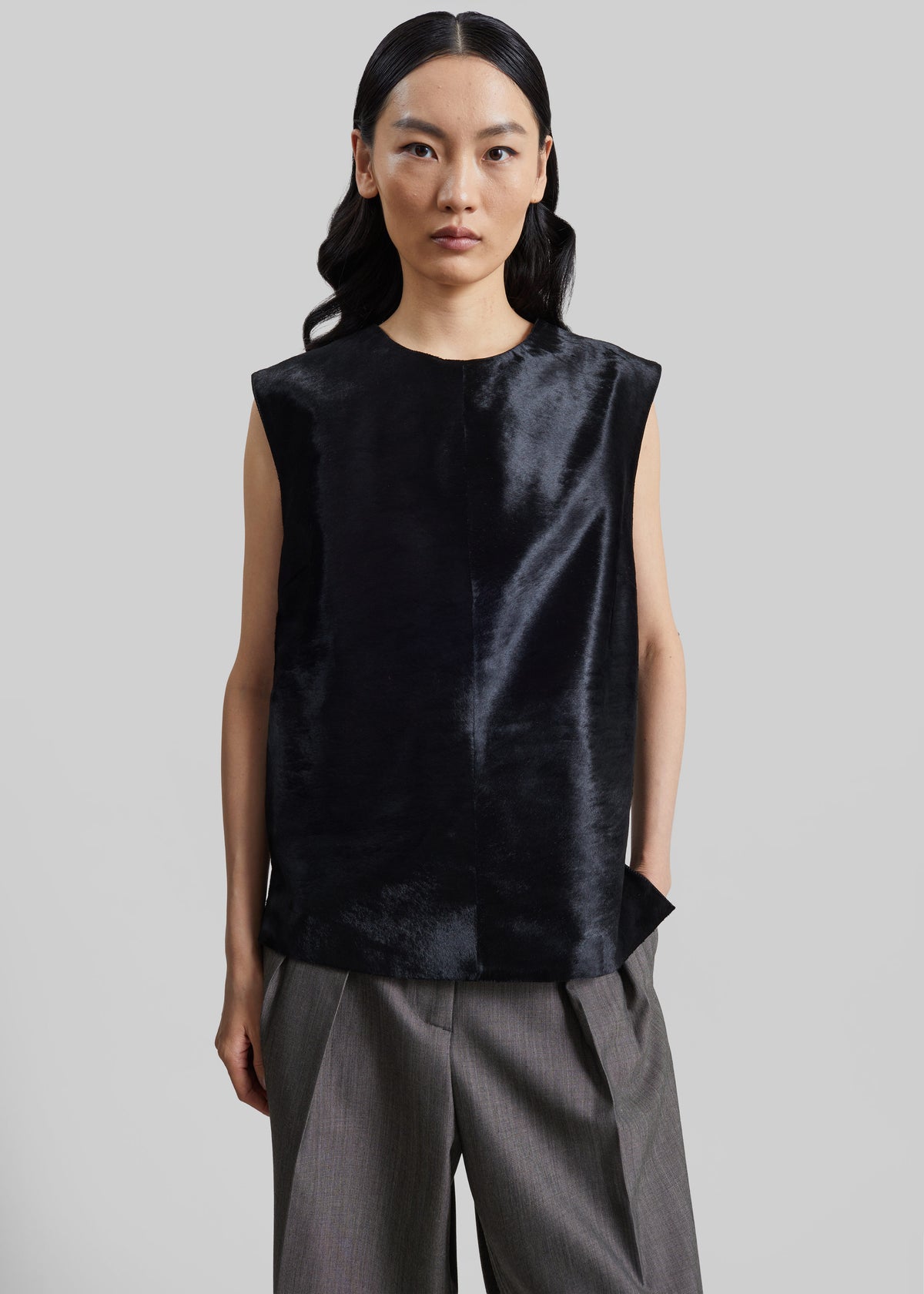 Loulou de Saison Juni Sleeveless Straight Top - Black - 2