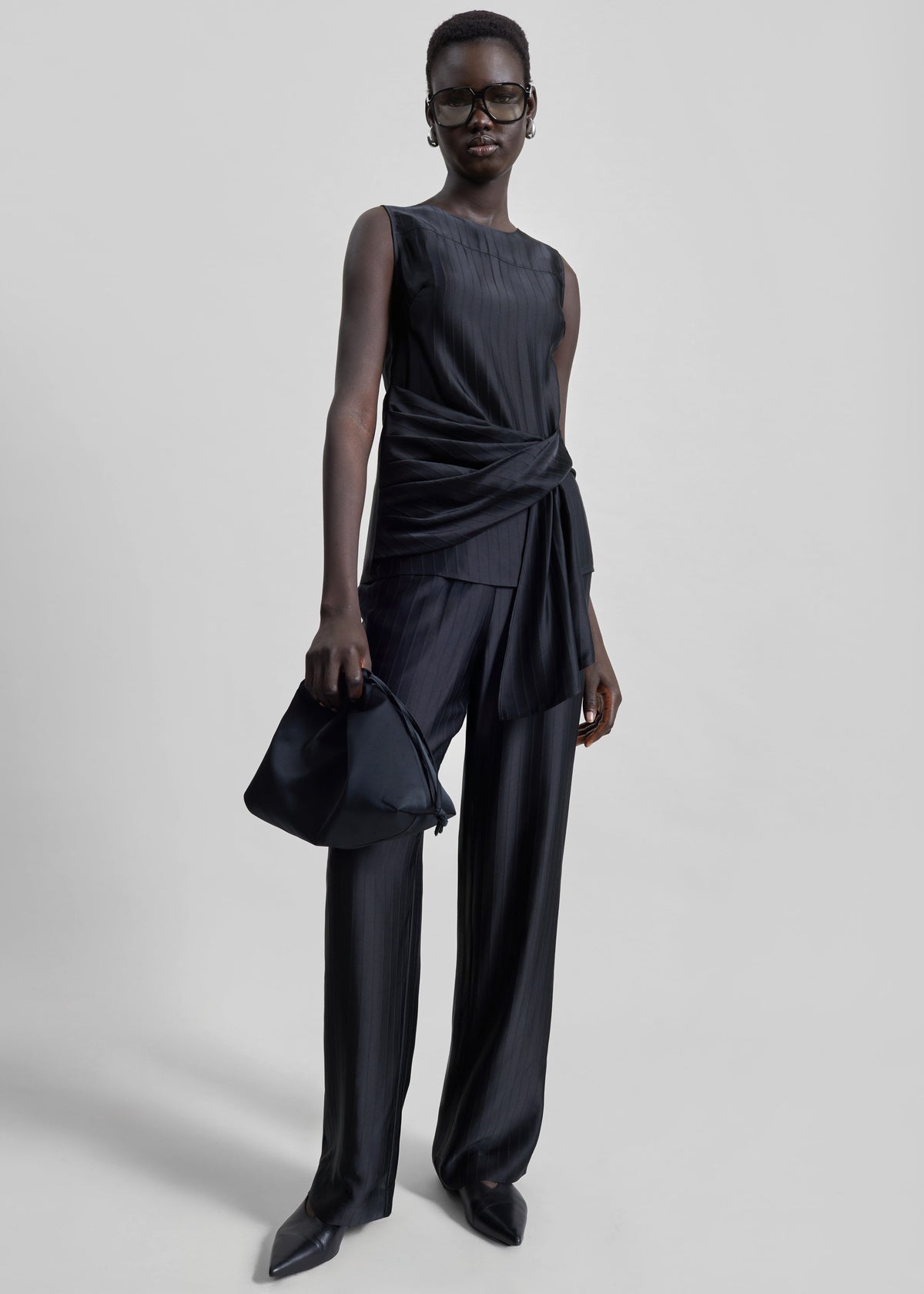 Loulou De Saison Kadala Silk Blend Trousers - Black - 3