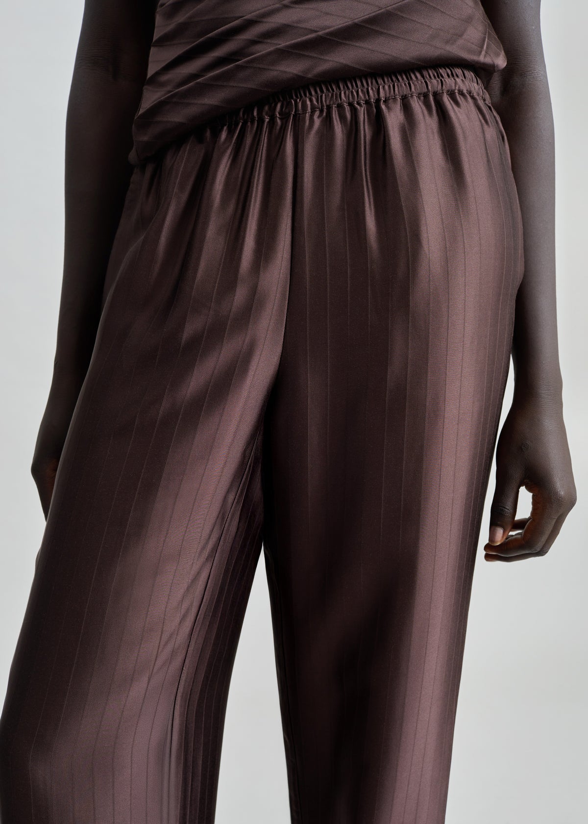 Loulou De Saison Kadala Silk Blend Trousers - Dark Brown - 5