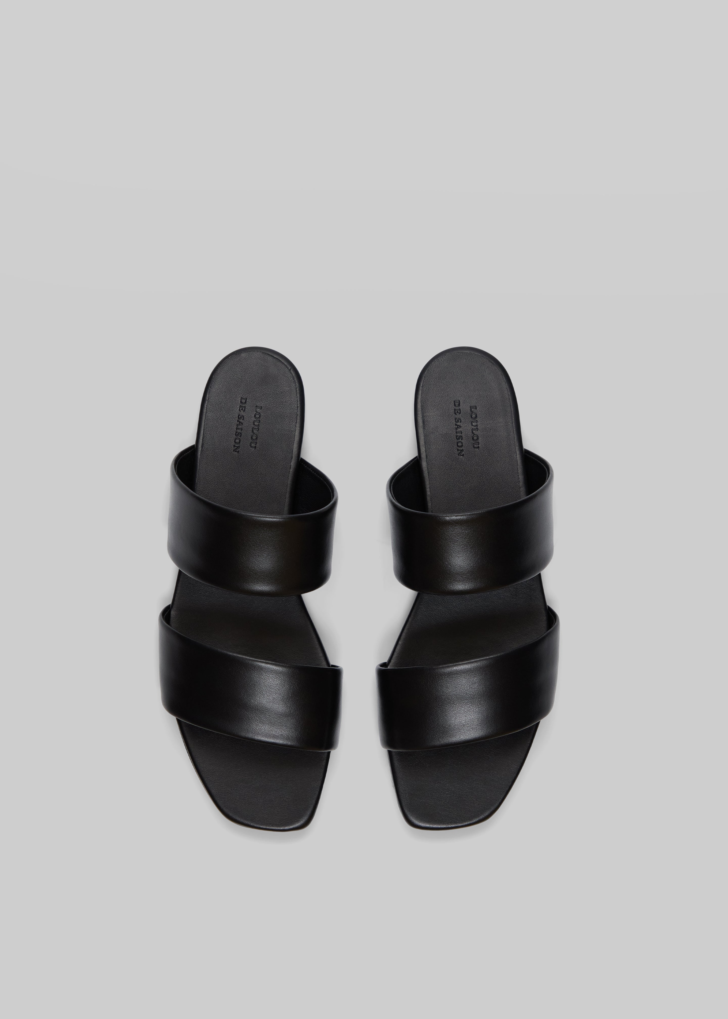 Loulou de Saison Kairo Flat Slide Sandals - Black - 1