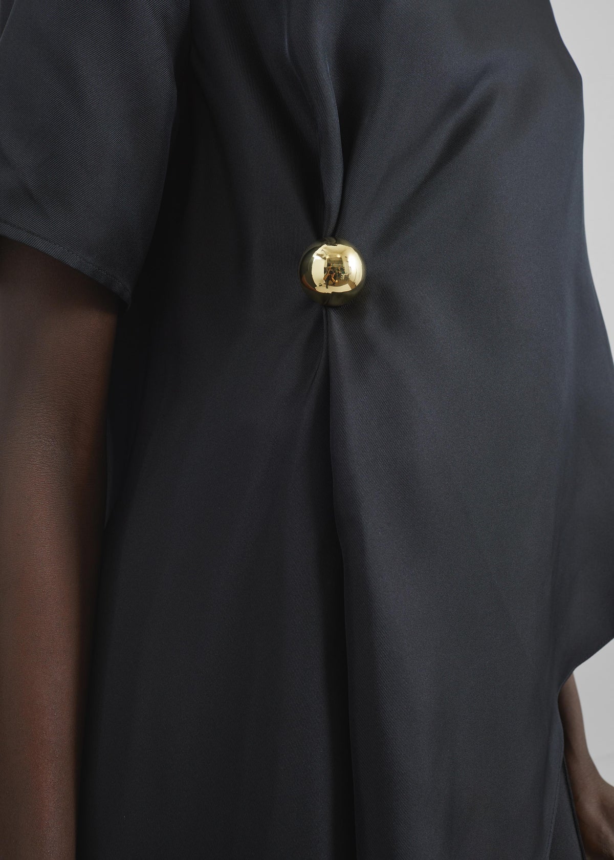 Loulou de Saison Madea Asymmetric Silk Twill Top - Black - 3