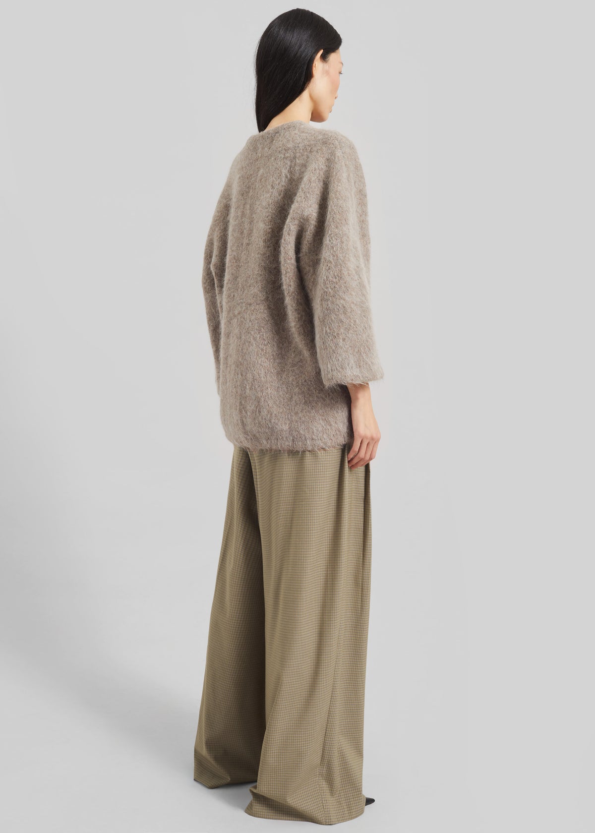 Loulou de Saison Mae Short Sleeve Sweater - Taupe Melange - 5