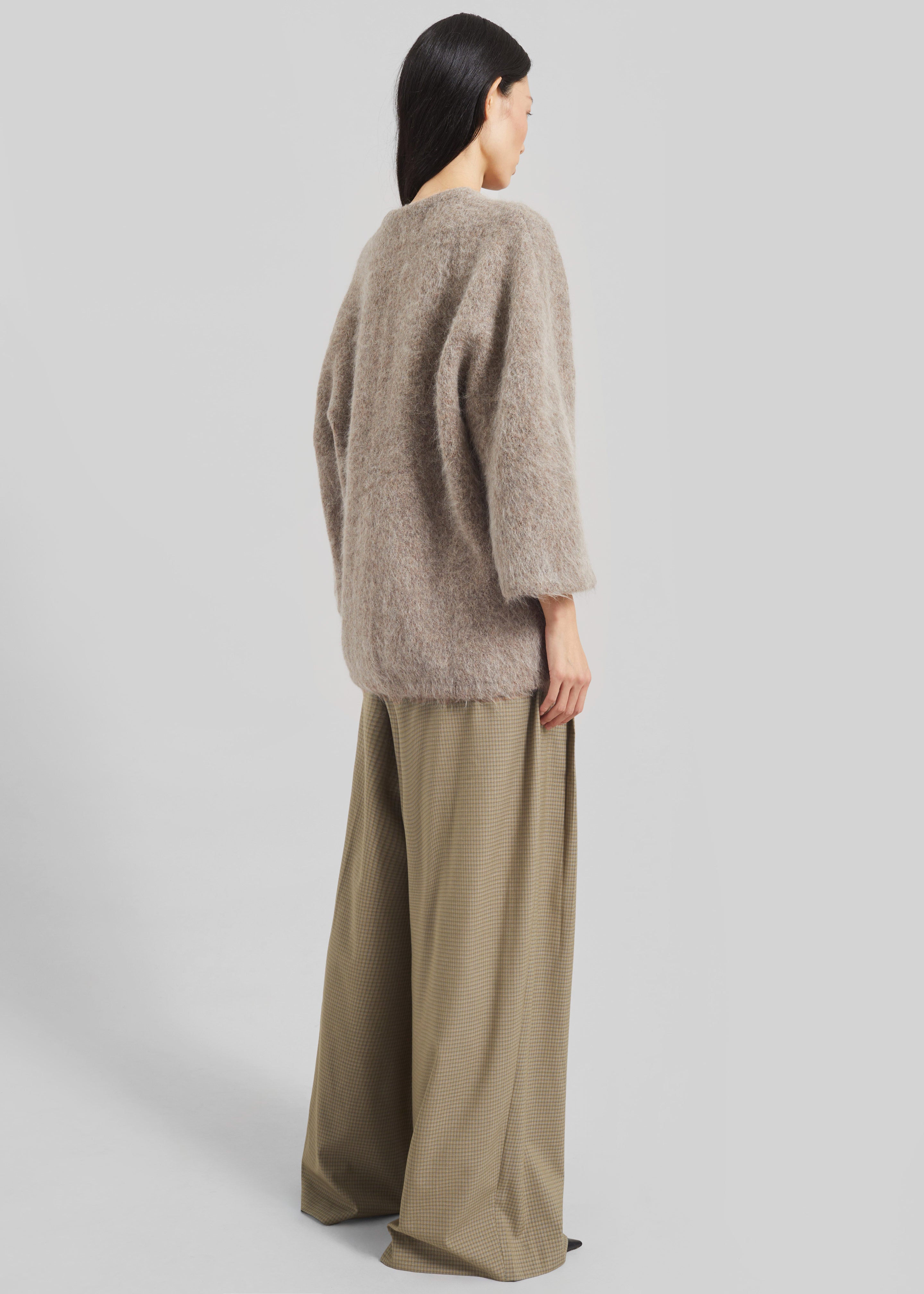 Loulou de Saison Mae Short Sleeve Sweater - Taupe Melange - 5