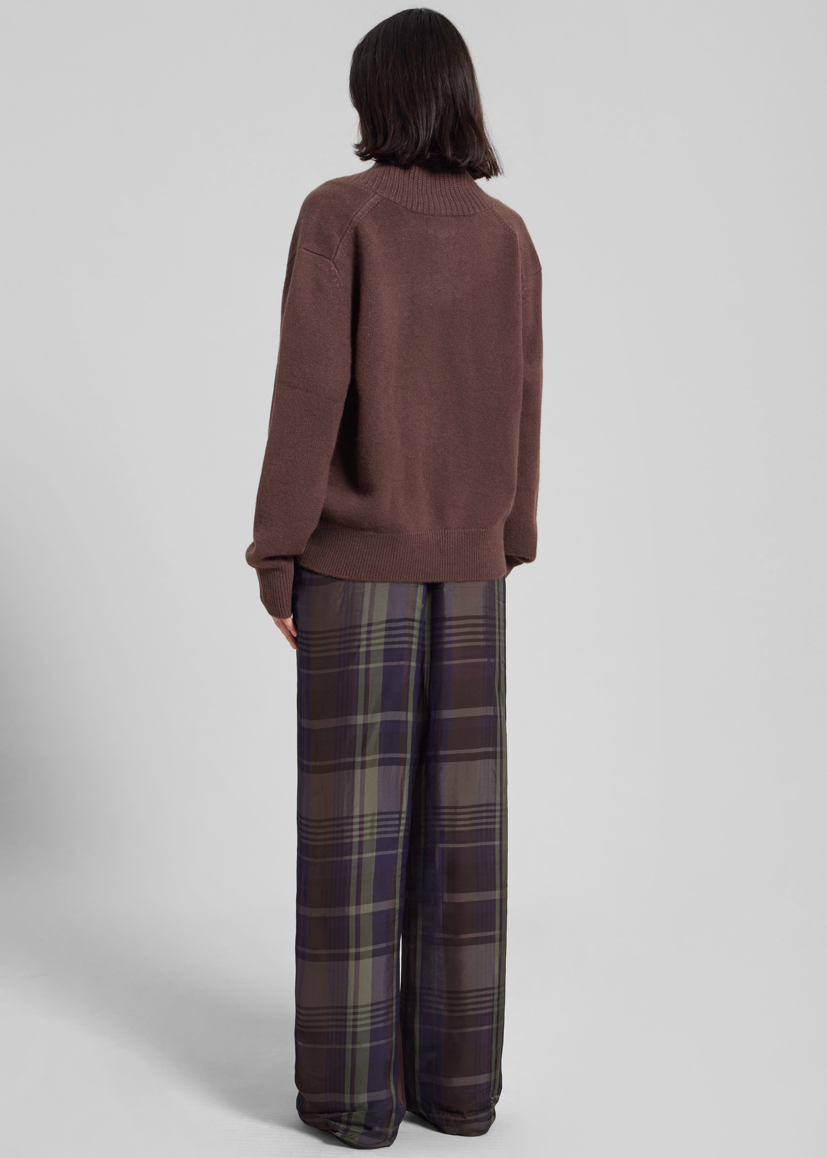 Loulou de Saison Makela Cashmere V-Neck Sweater - Brown - 5