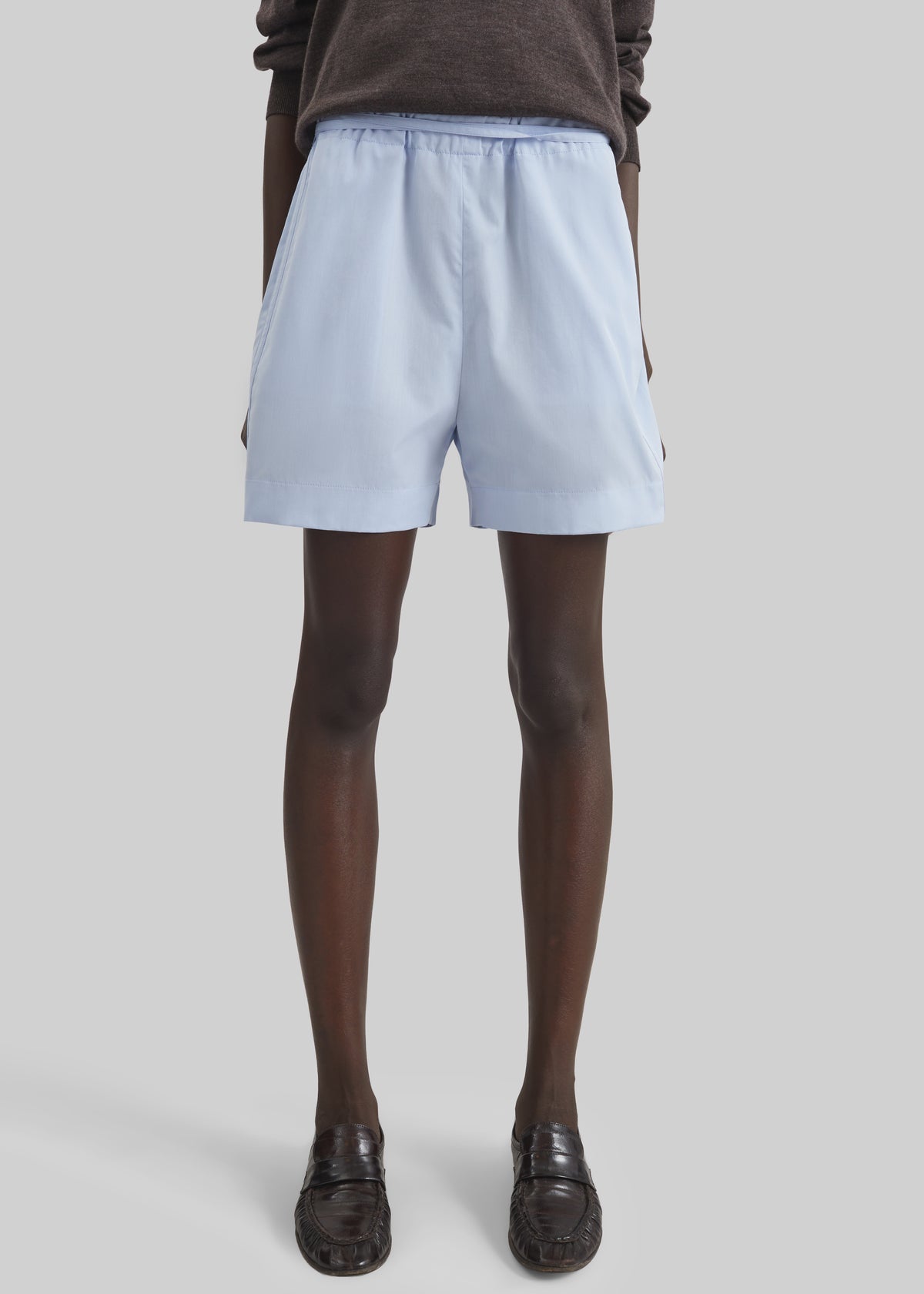 Loulou de Saison Malone Cotton Poplin Shorts - Storm - 3