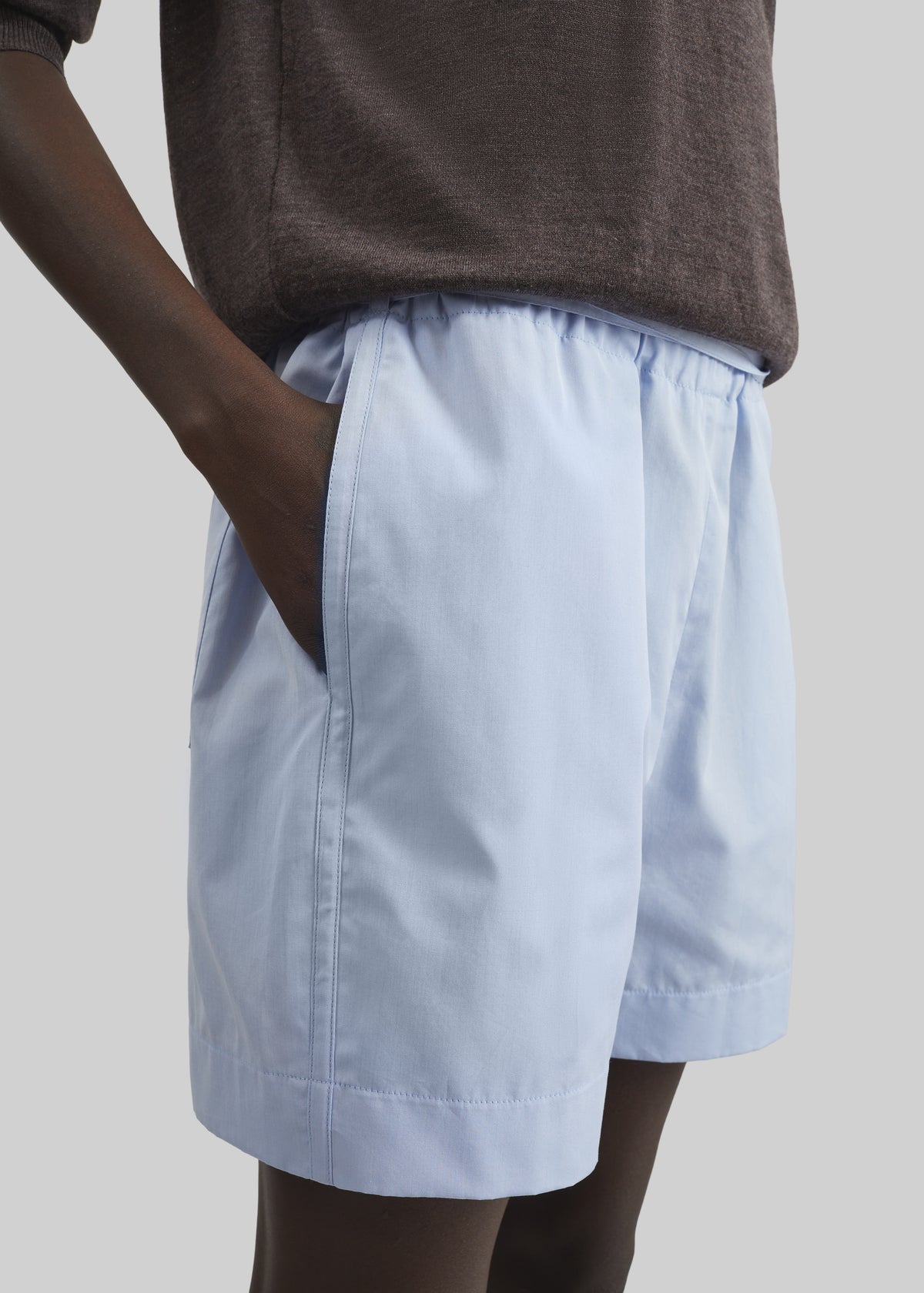 Loulou de Saison Malone Cotton Poplin Shorts - Storm - 4