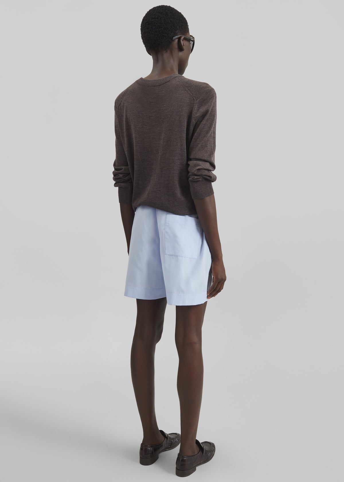 Loulou de Saison Malone Cotton Poplin Shorts - Storm - 6