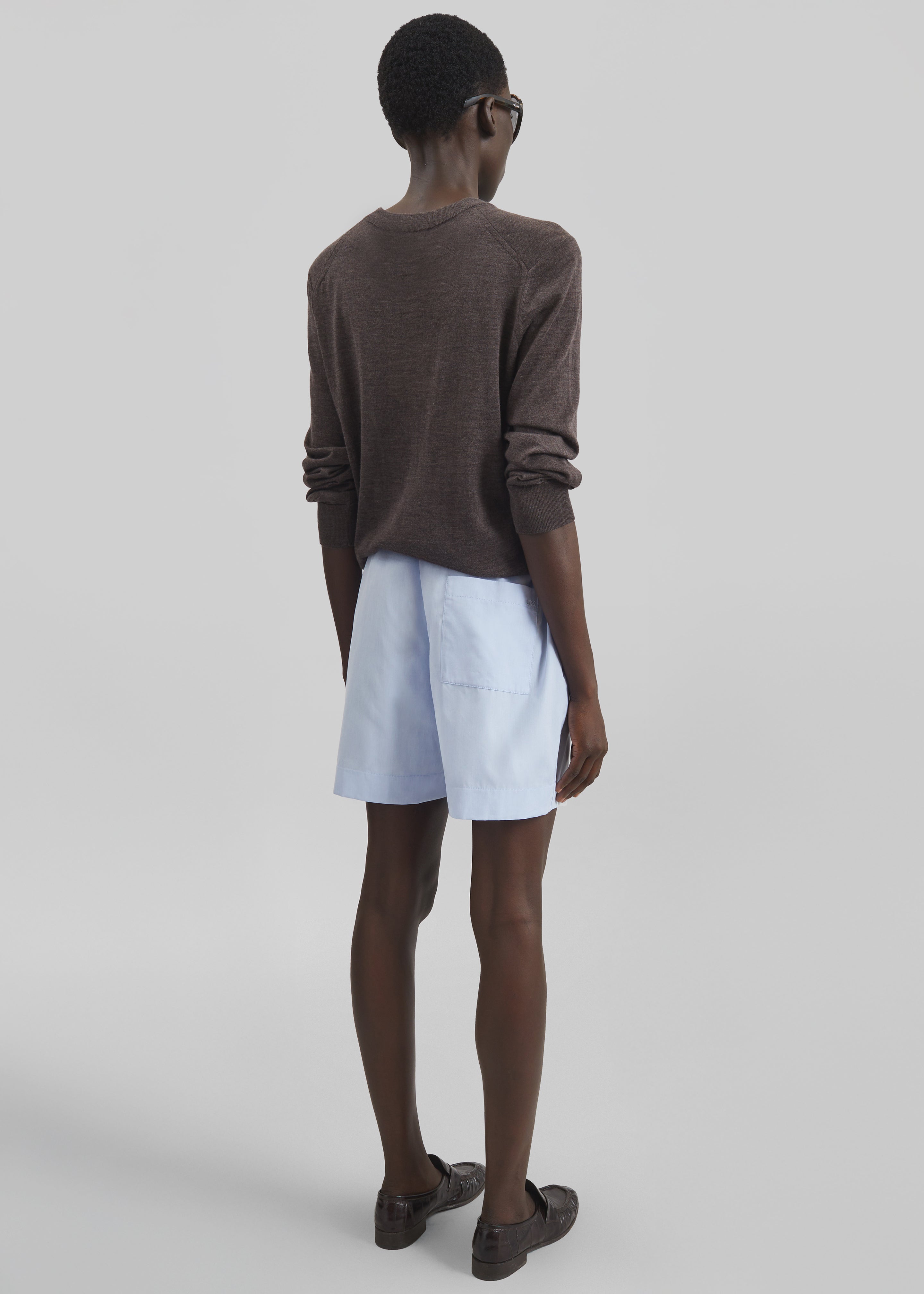 Loulou de Saison Malone Cotton Poplin Shorts - Storm - 6