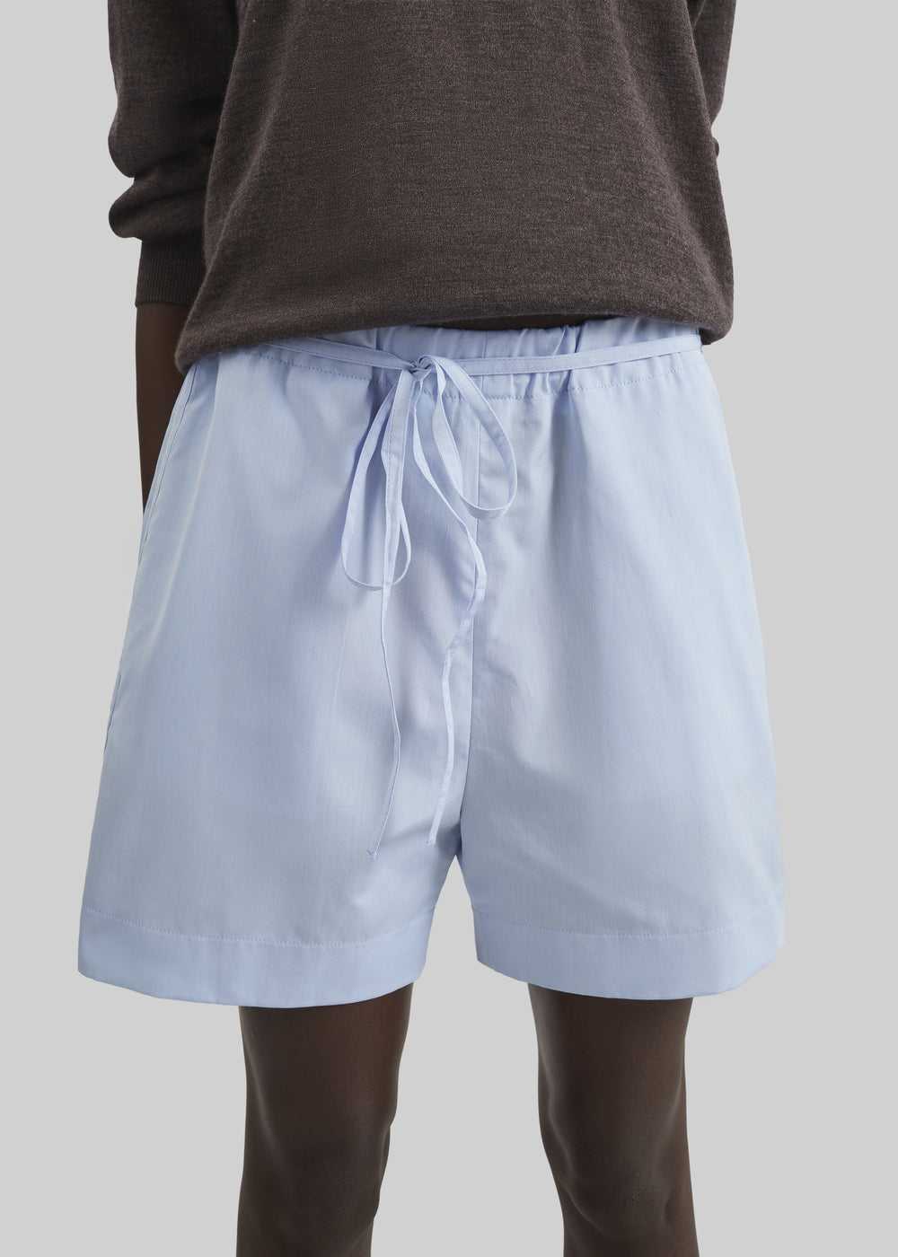 Loulou de Saison Malone Cotton Poplin Shorts - Storm - 1