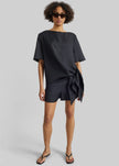 Loulou de Saison Mano Asymmetric Silk Top - Black