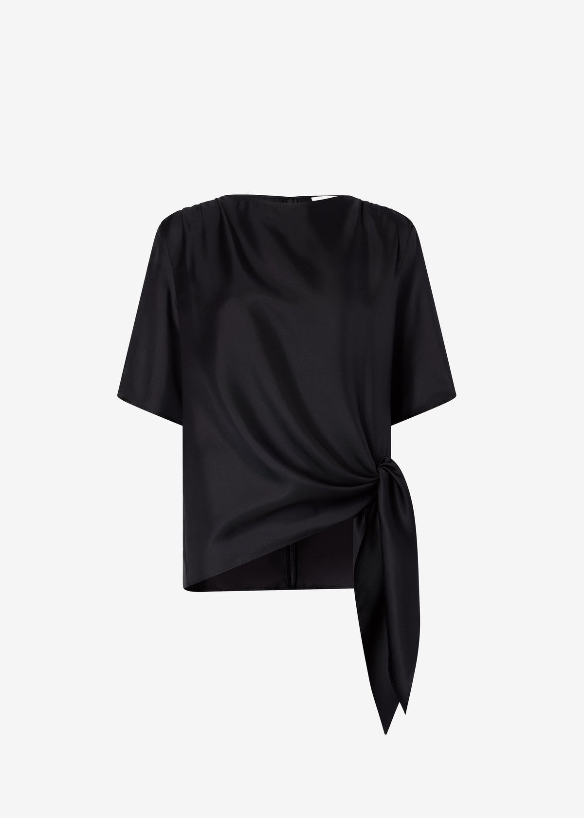 Loulou de Saison Mano Asymmetric Silk Top - Black - 7