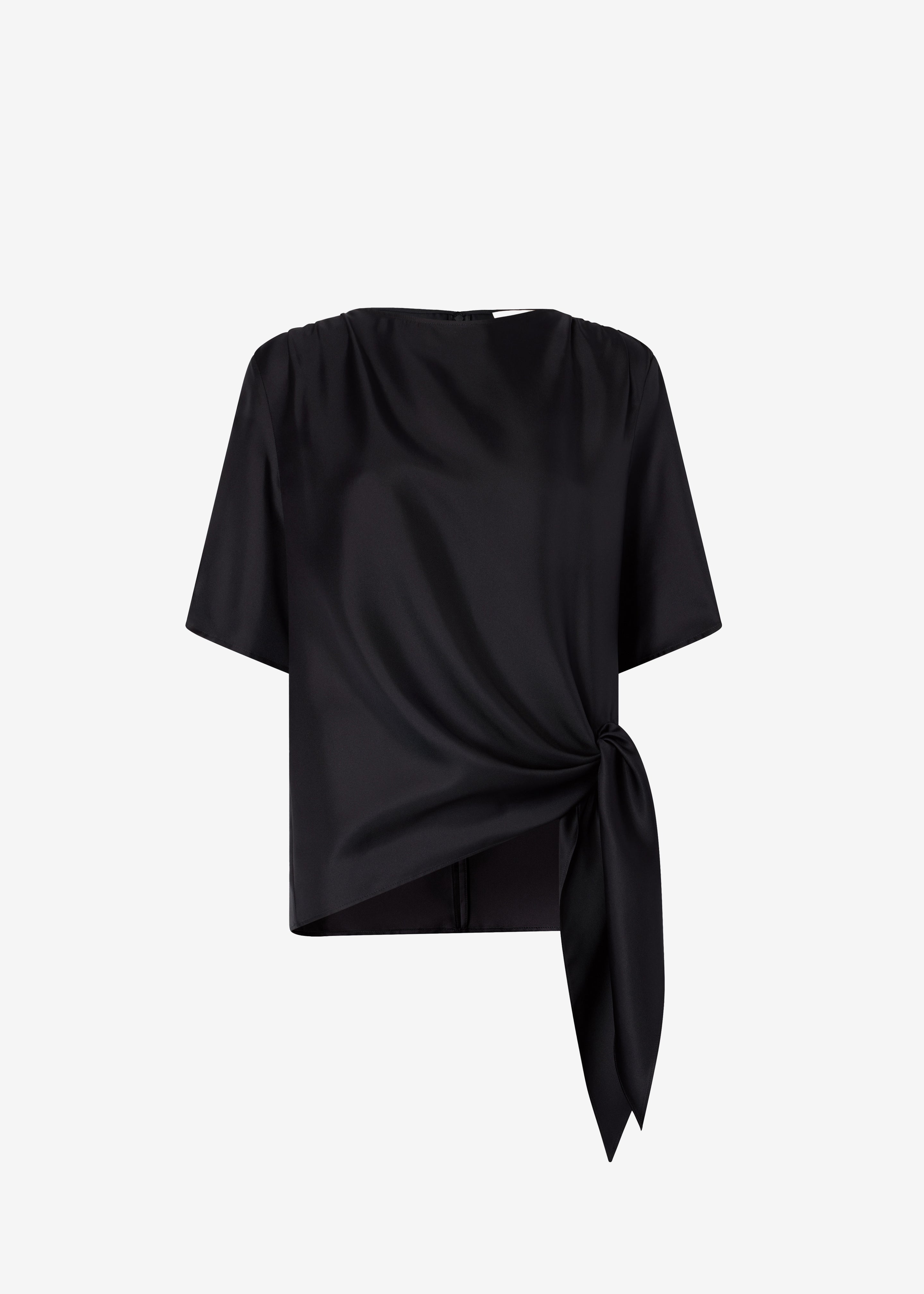 Loulou de Saison Mano Asymmetric Silk Top - Black - 7