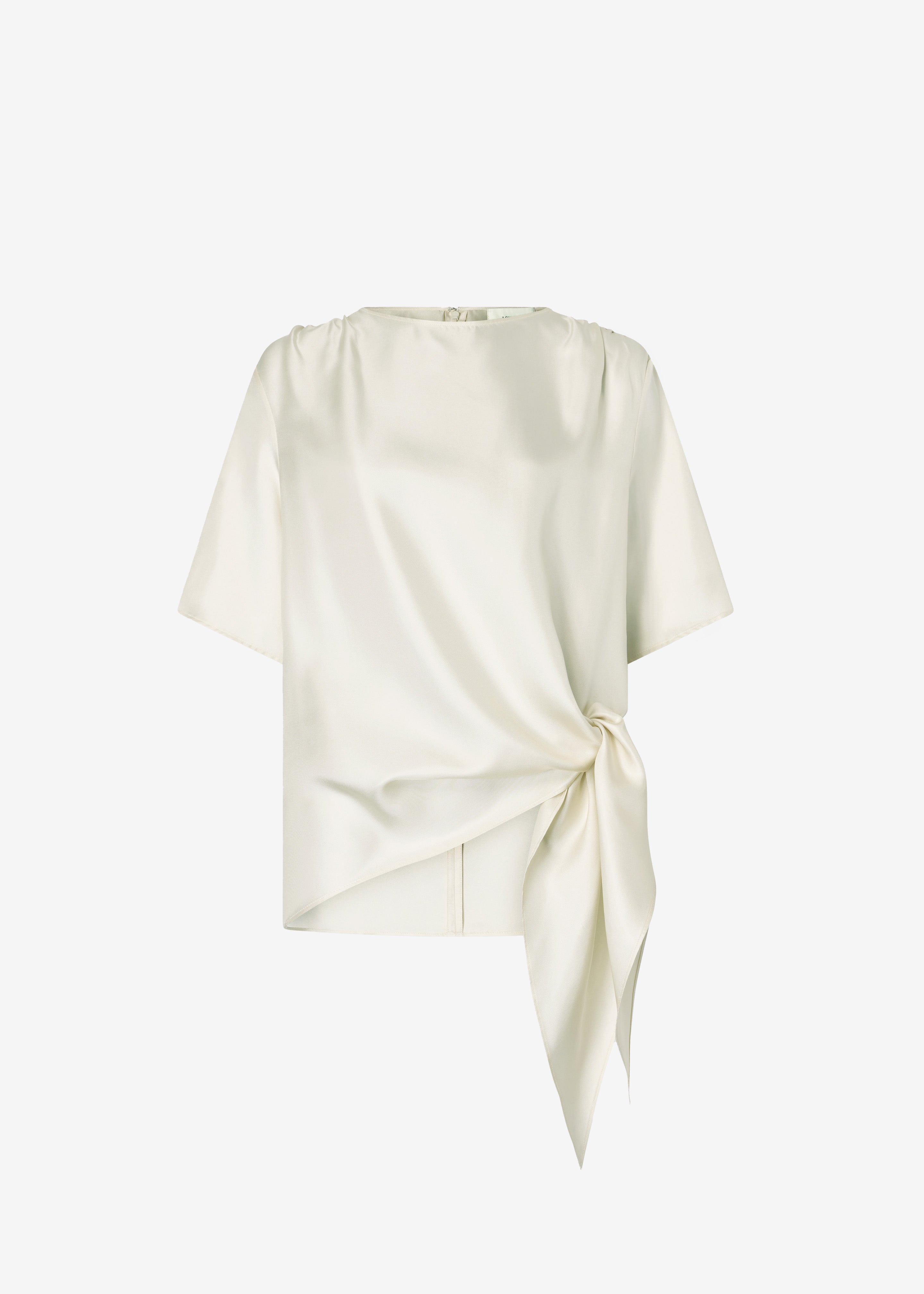 Loulou de Saison Mano Asymmetric Silk Top - Ivory - 7