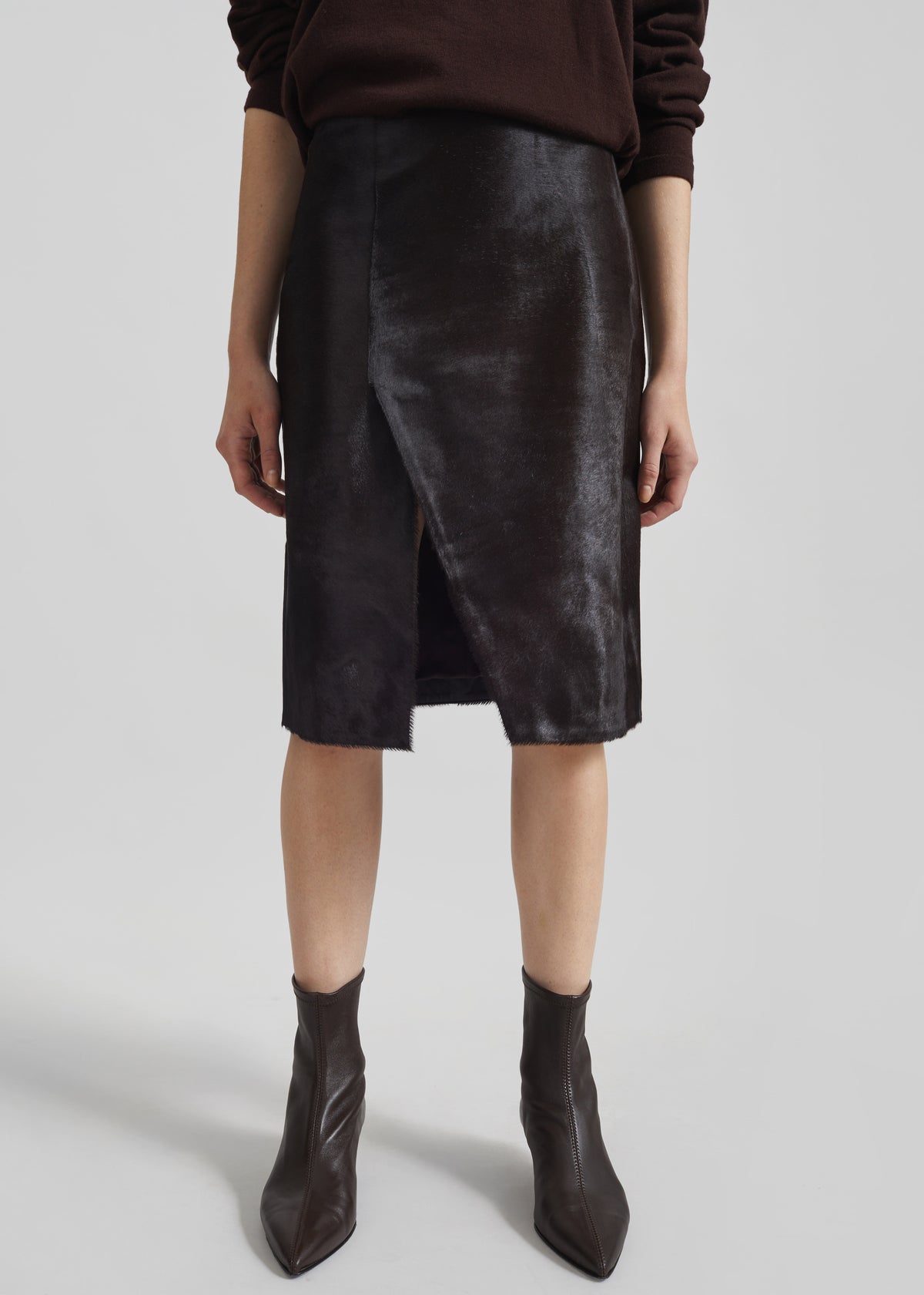 Loulou de Saison Myra Asymmetric Skirt - Coffee - 2