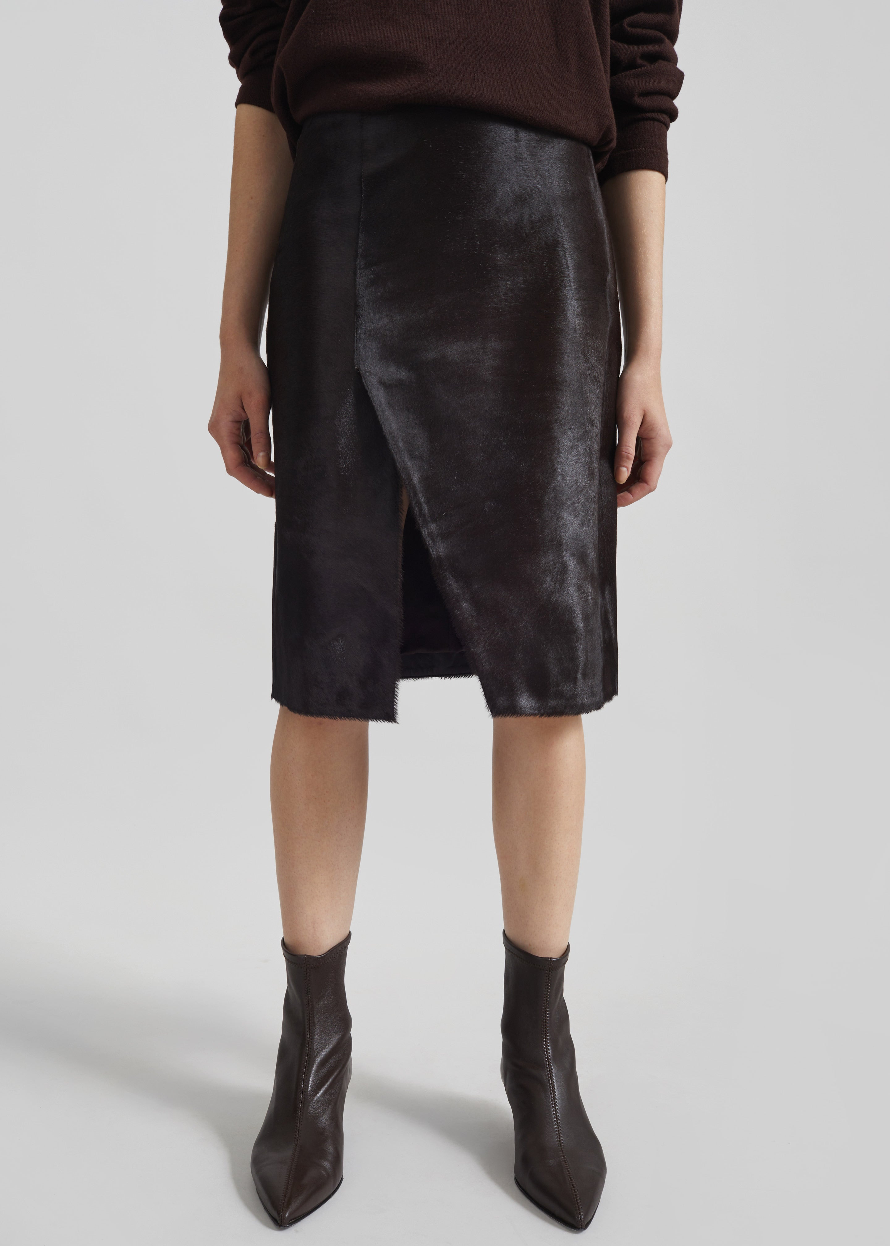 Loulou de Saison Myra Asymmetric Skirt - Coffee - 2