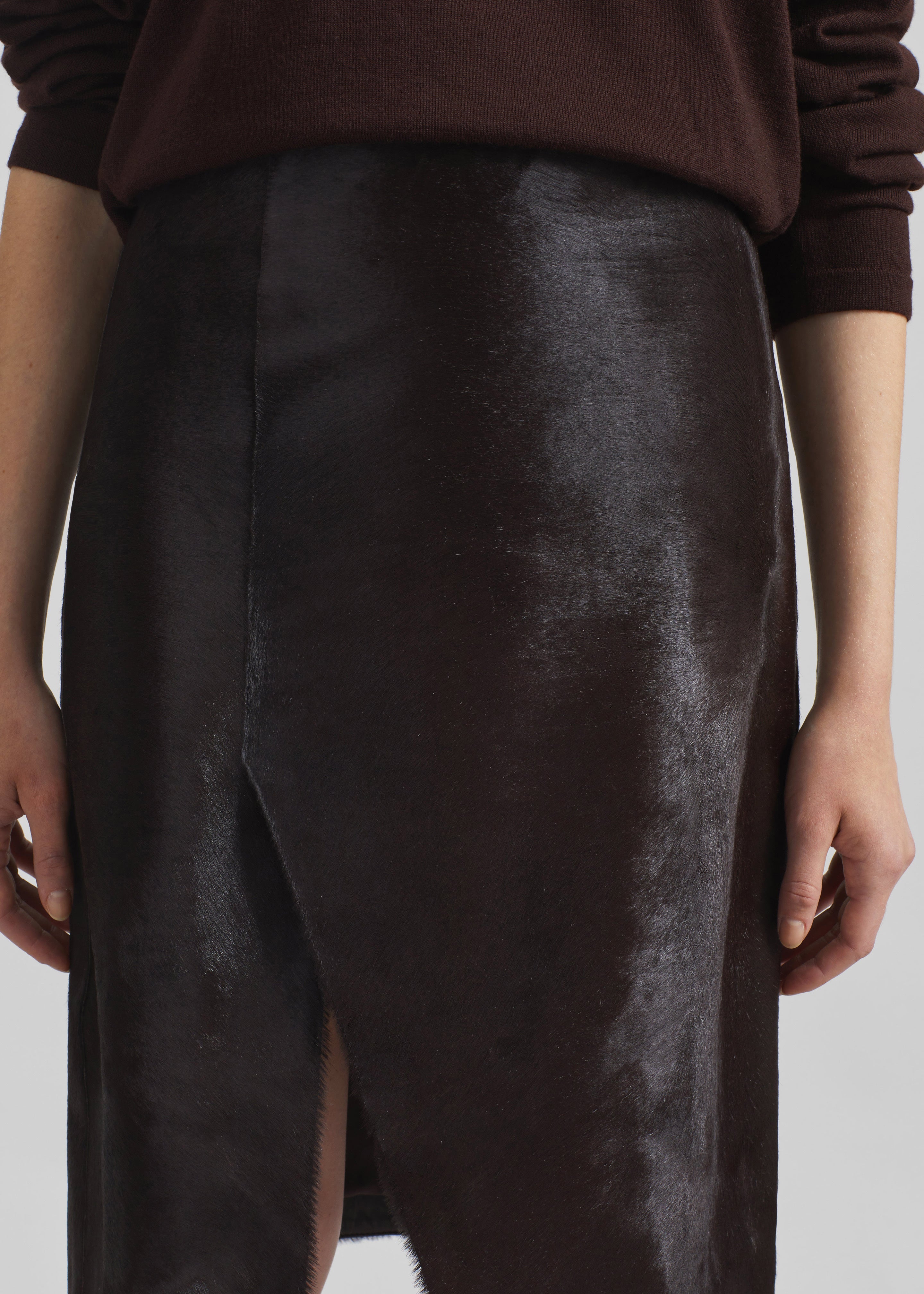 Loulou de Saison Myra Asymmetric Skirt - Coffee - 3