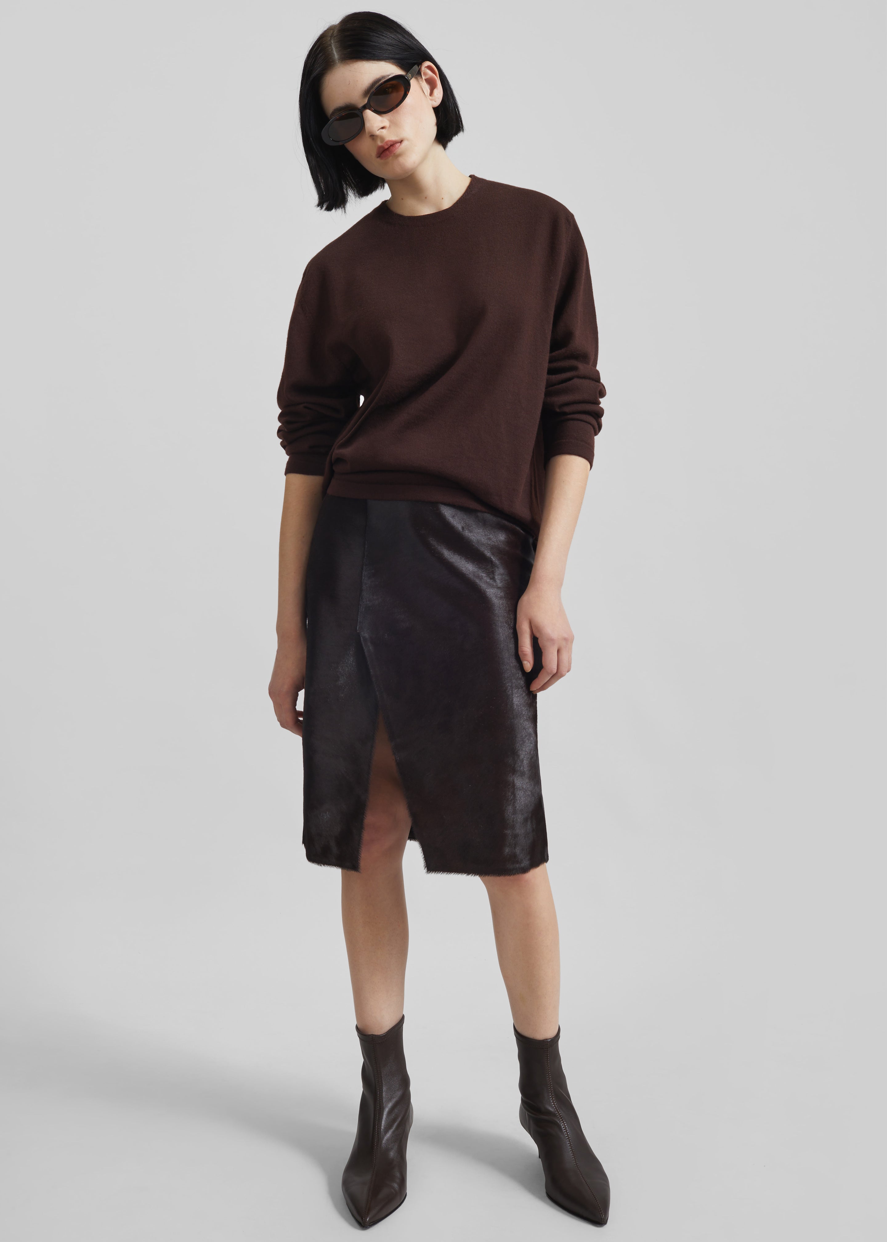 Loulou de Saison Myra Asymmetric Skirt - Coffee - 5
