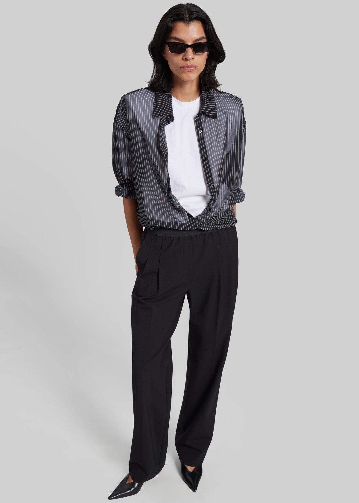Loulou de Saison Niro Elastic Waistband Pants - Black - 1