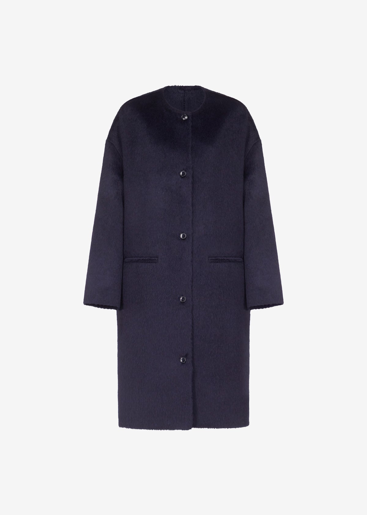 Loulou de Saison Orson Oval Shaped Coat - Navy