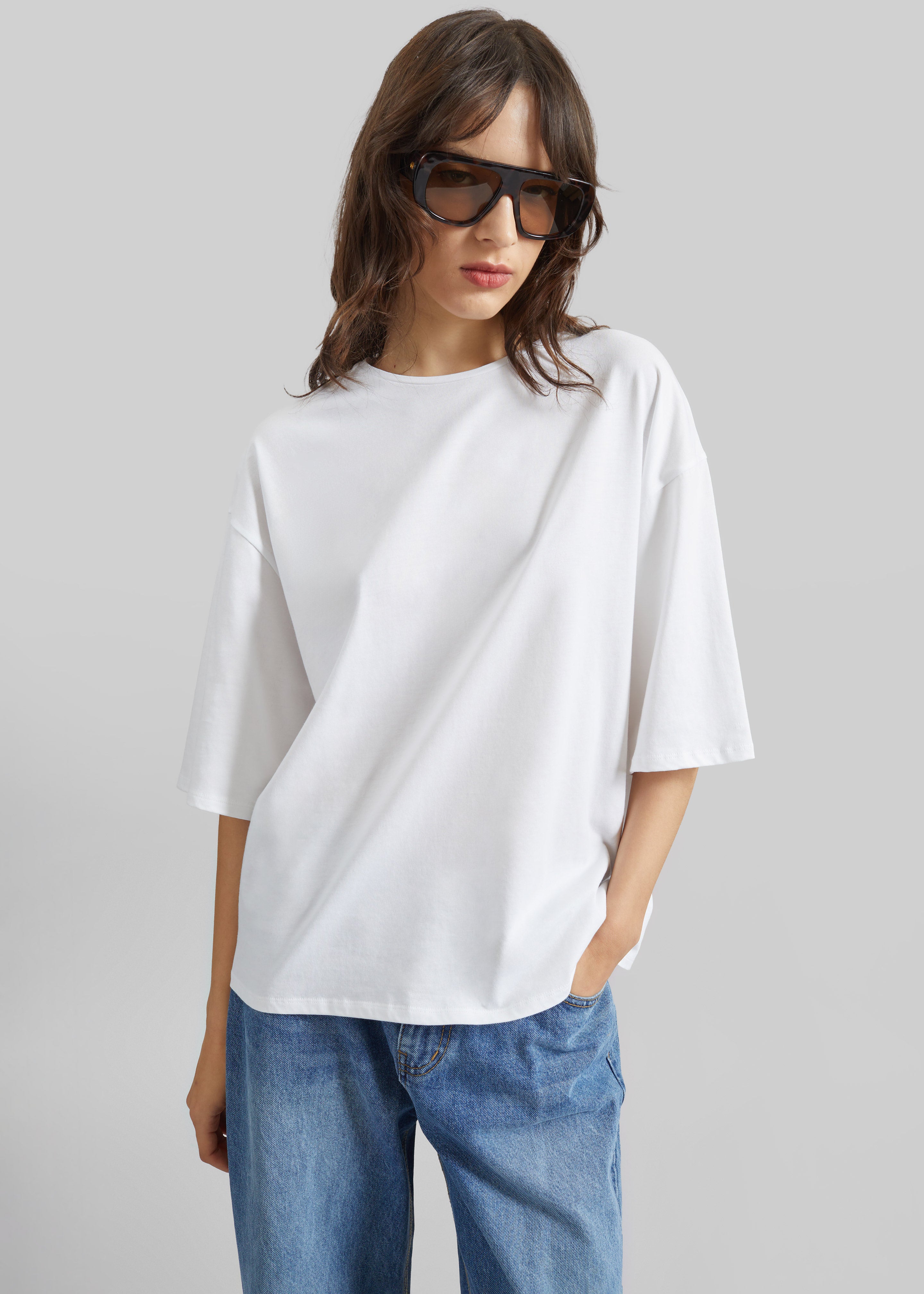 Loulou de Saison Osis Oversized T-Shirt - White - 1