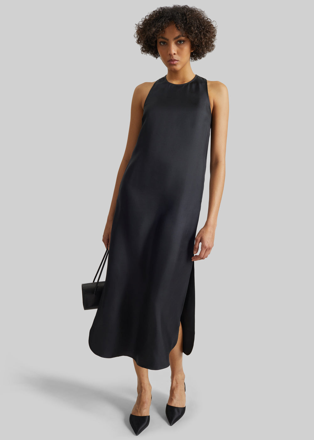 Loulou de Saison Paloma Long Silk Dress - Black